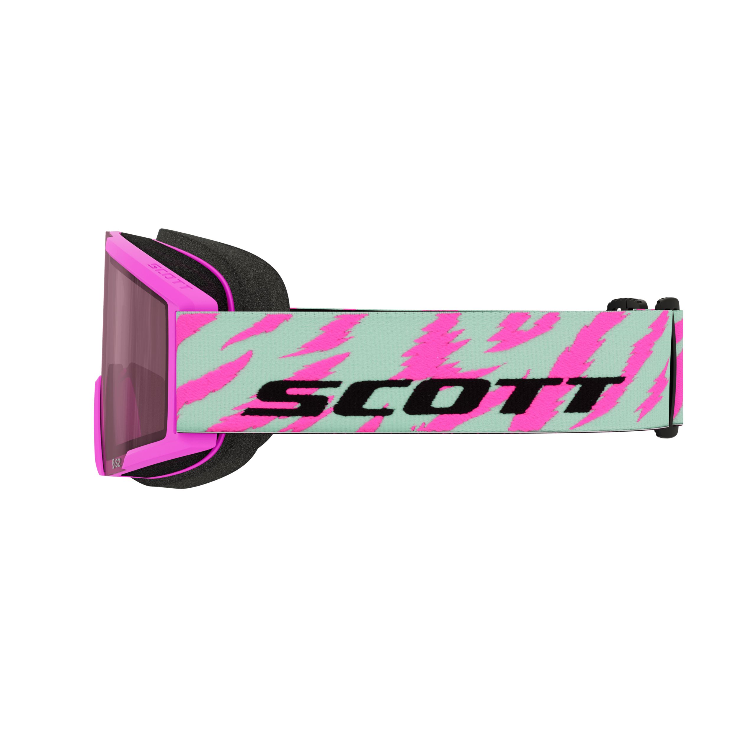 Scott Shield Ski & Snowboard Goggles 2026 - Pink Green with Rose Lens Side_Left
