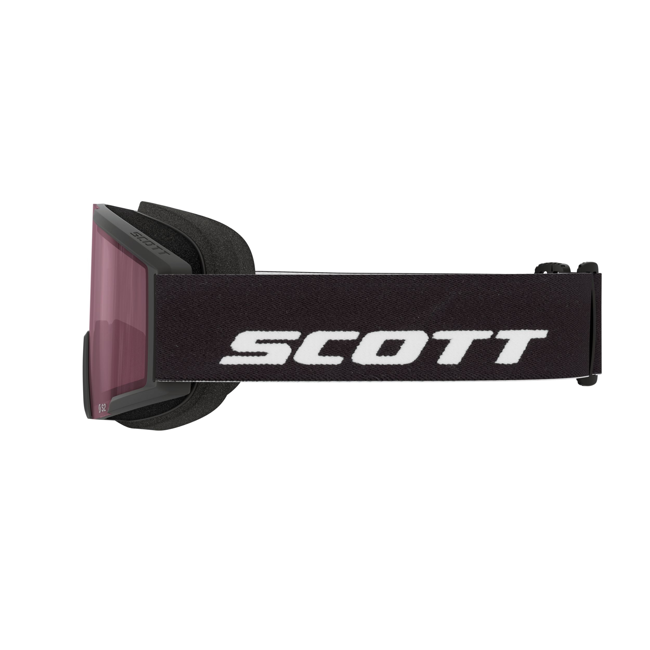 Scott Shield Ski & Snowboard Goggles 2026 - Black with Rose Lens Side_Left