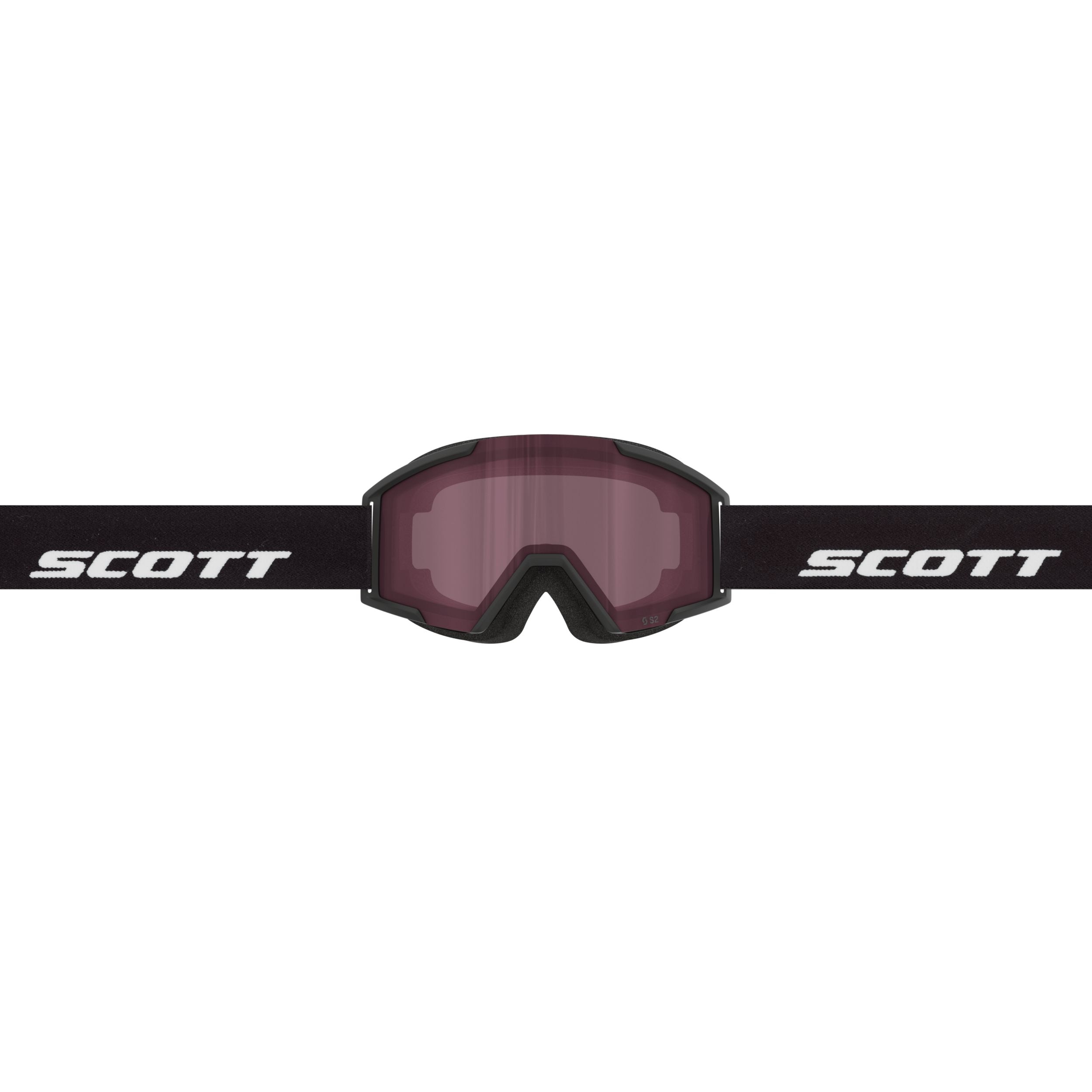 Scott Shield Ski & Snowboard Goggles 2026 - Black with Rose Lens Front_Flat