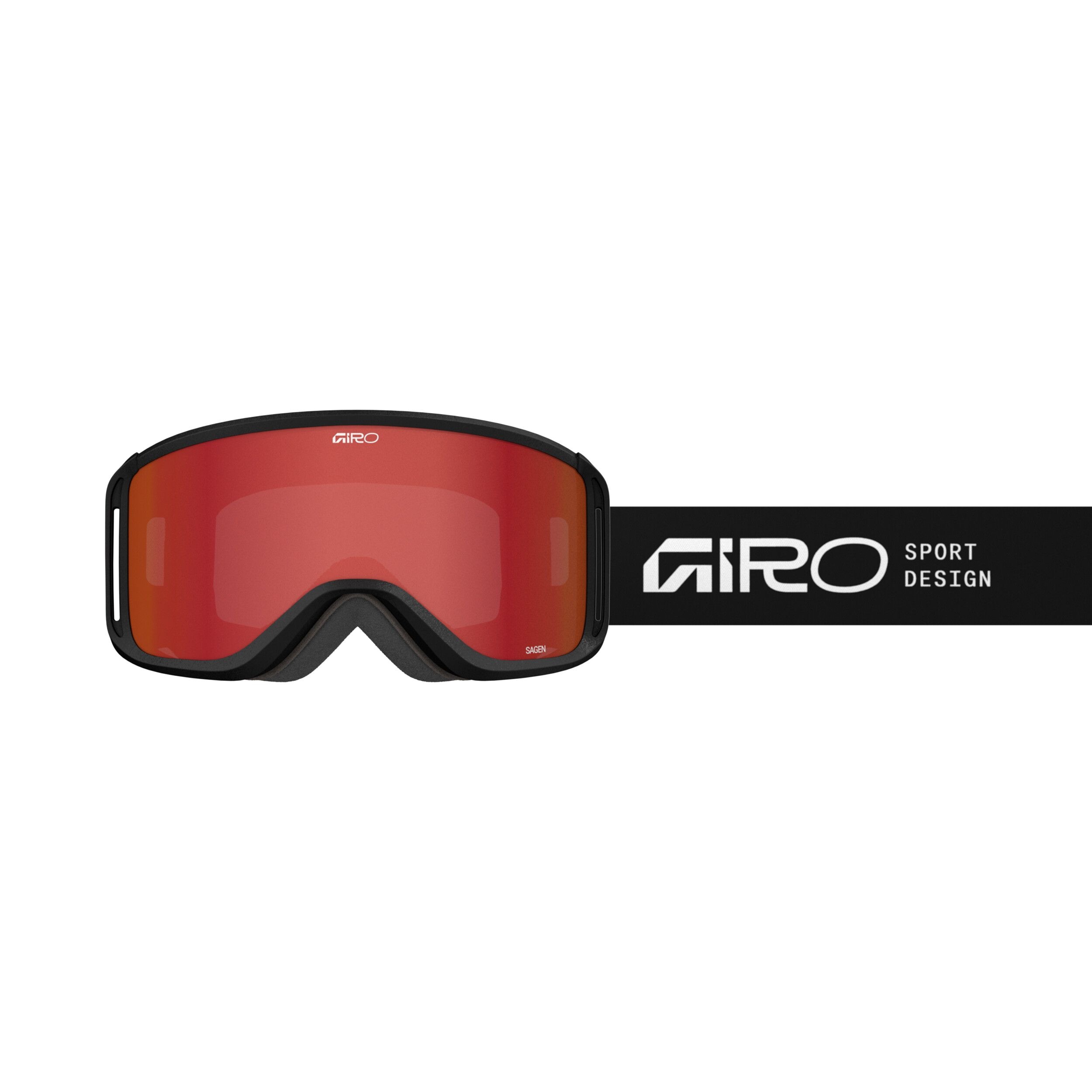 Giro Sagen Ski & Snowboard Goggles 2026 Black Red with Amber Scarlet Lens