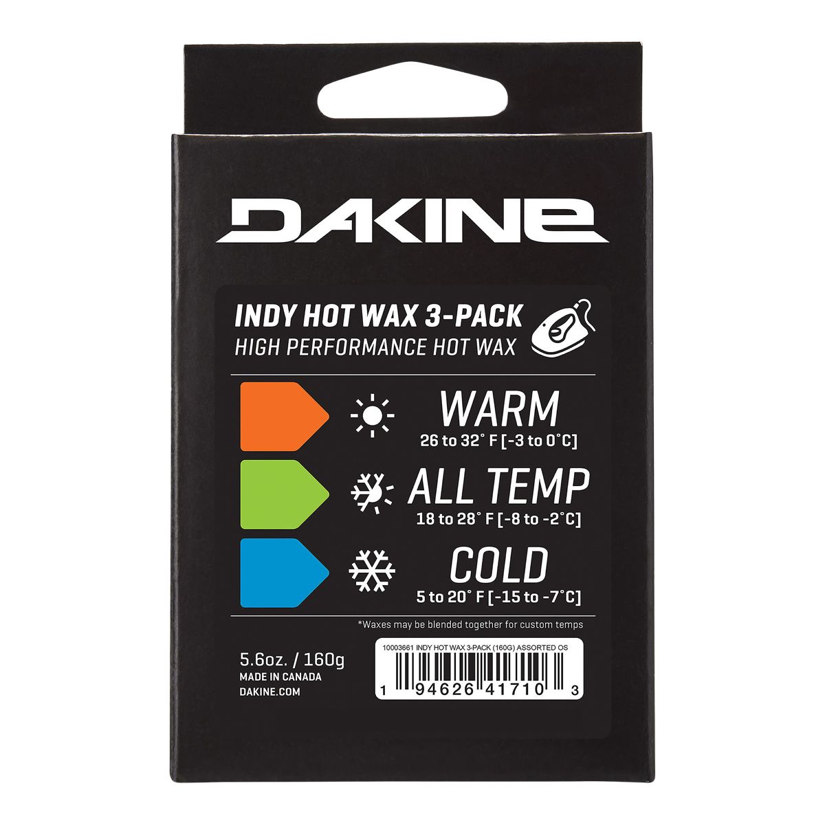Dakine Indy 160g Hot Wax - 3 Pack Back_Flat