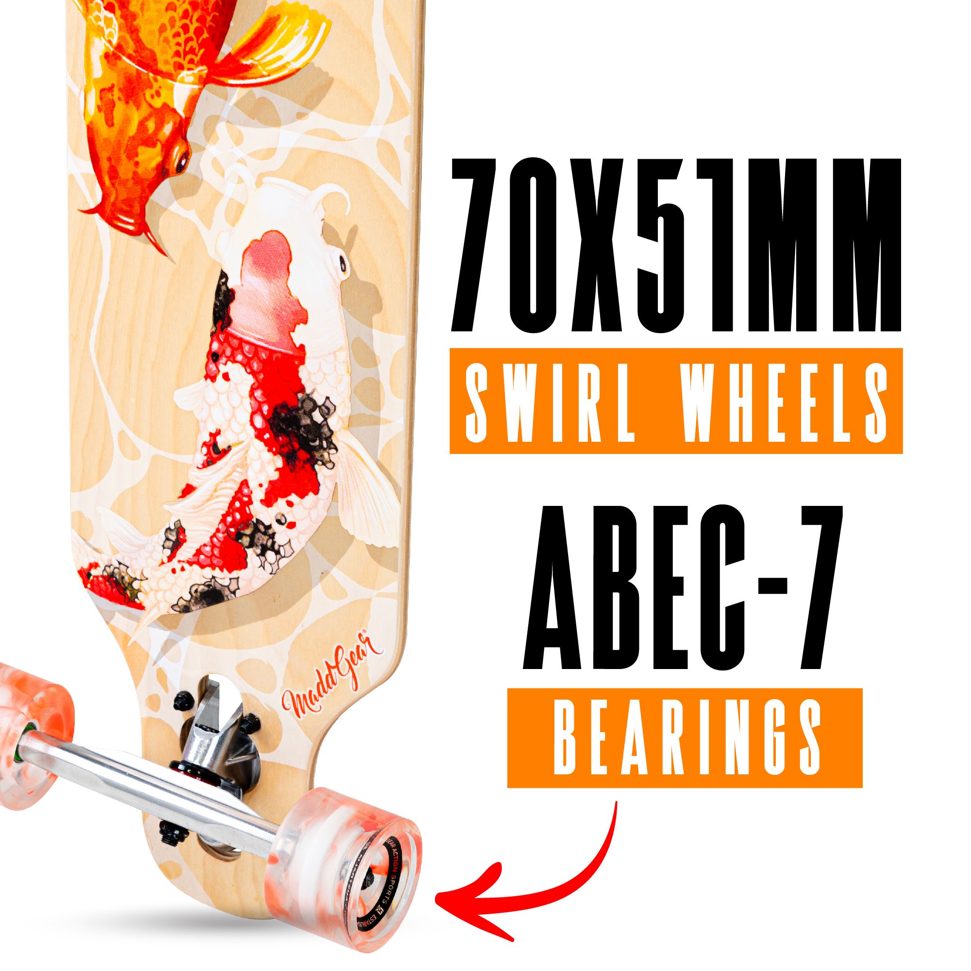 Madd Gear 31" Drop Through Cruiser Skateboard CloseUp