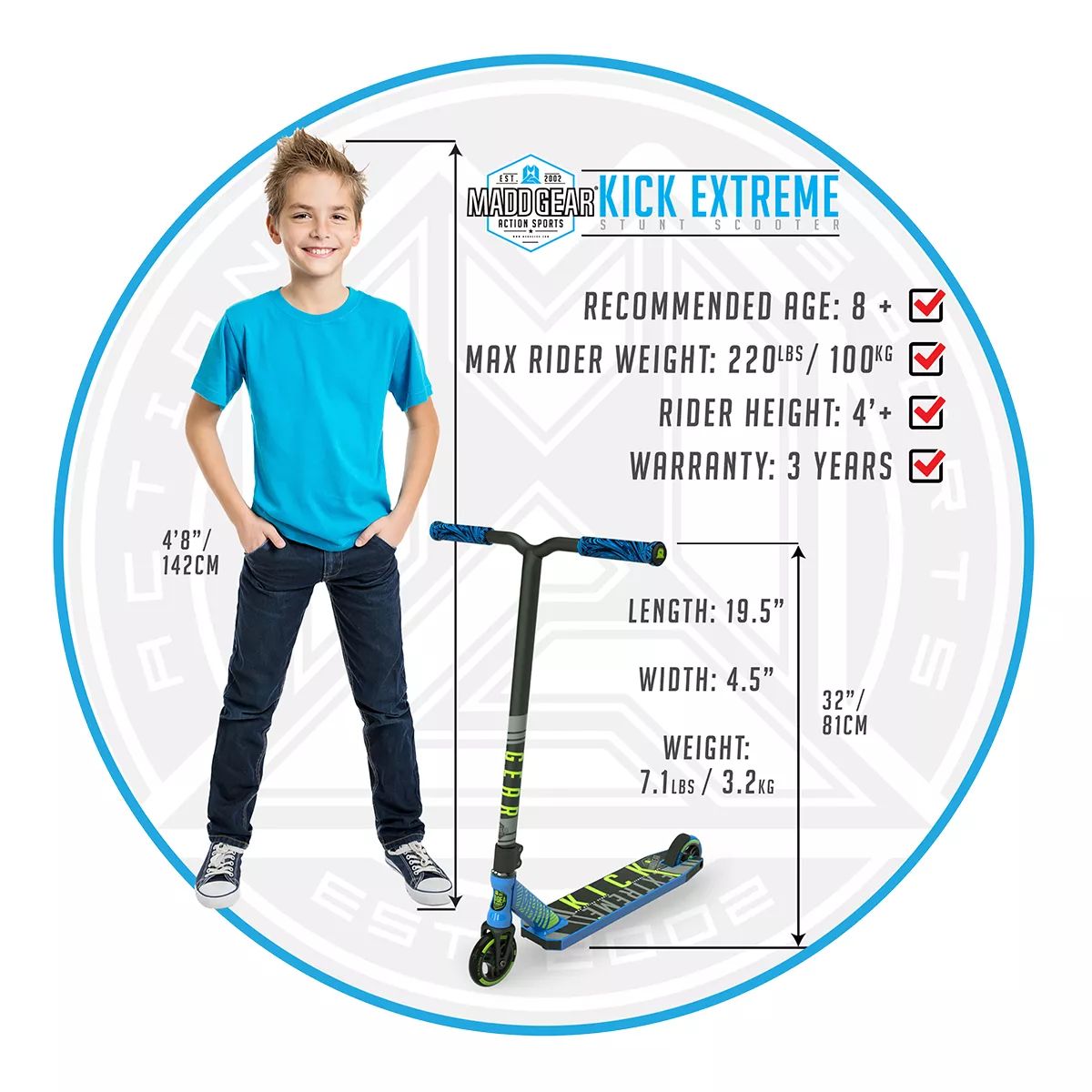 Madd Gear Pro Kick Extreme Lightweight Stunt Scooter Front_Angled_Left