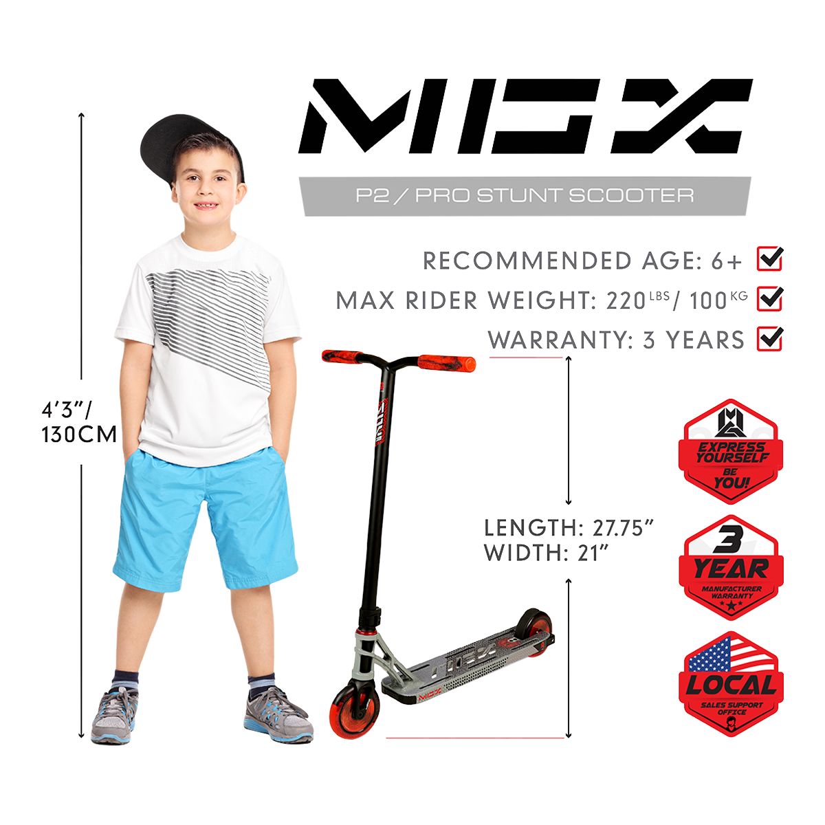 Madd Gear MGX Pro P2 Scooter Front_Angled_Left