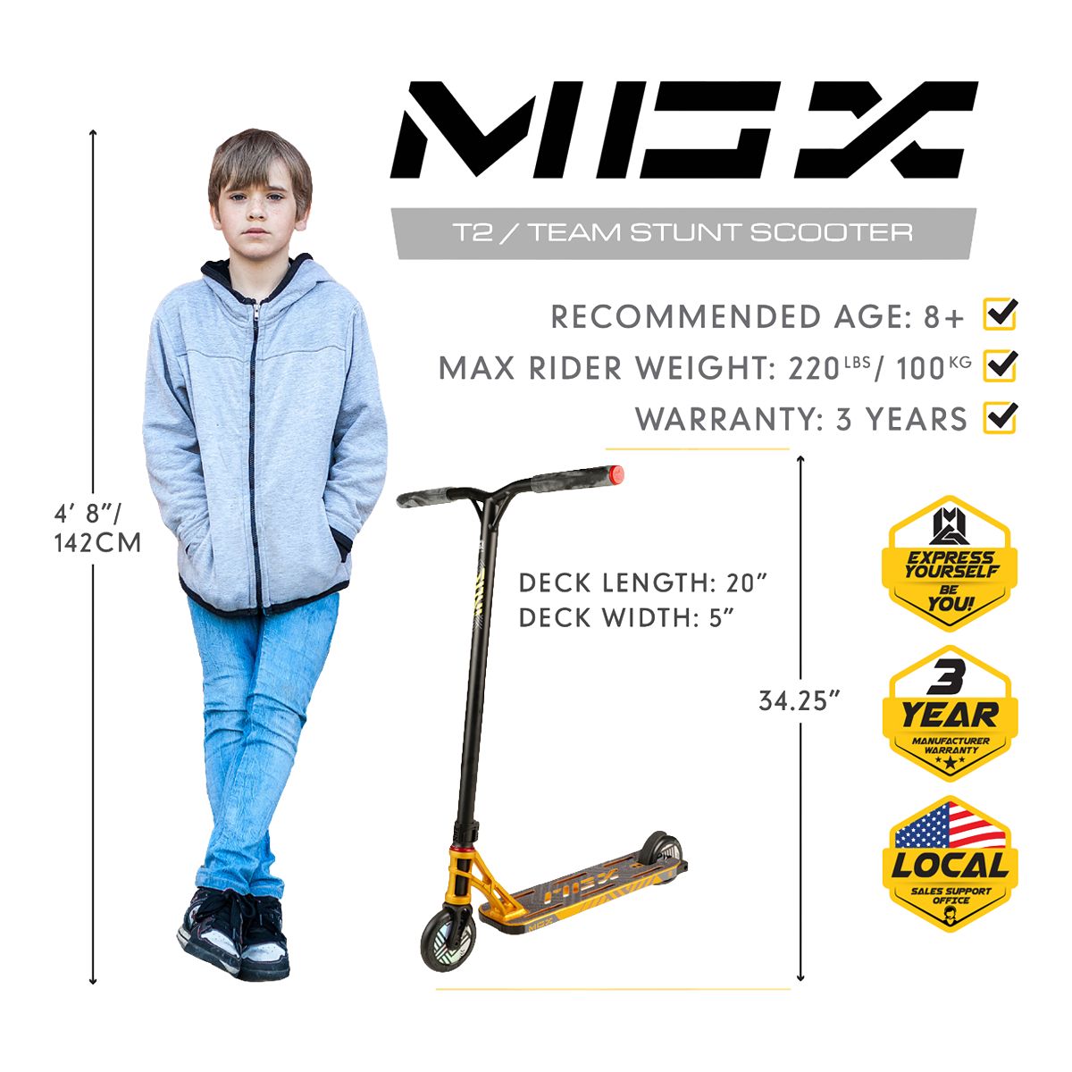 Madd Gear MGX Team T2 Scooter Front_Angled_Left