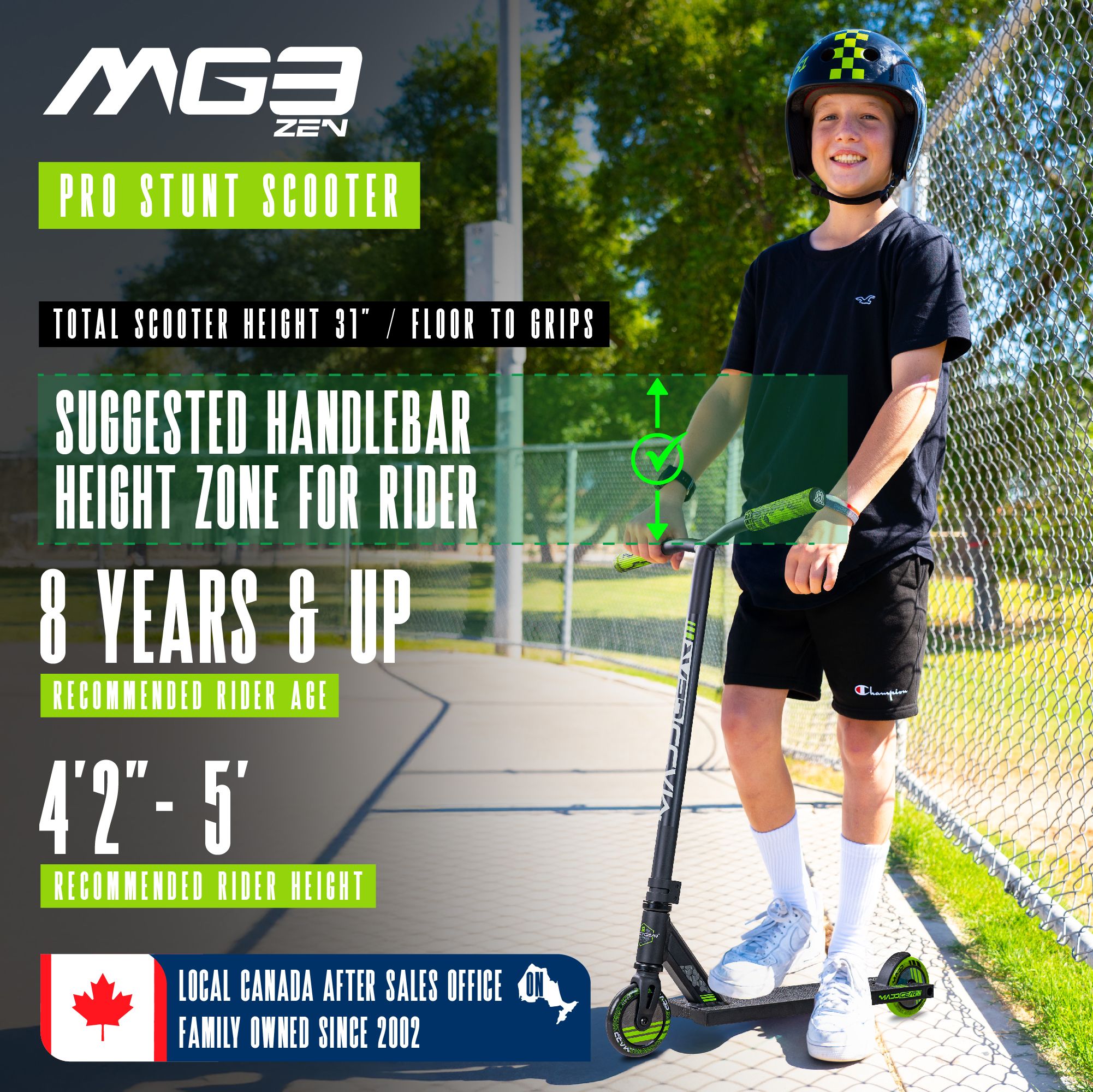 Madd Gear MG3 Zen Pro Scooter Front_Angled_Left