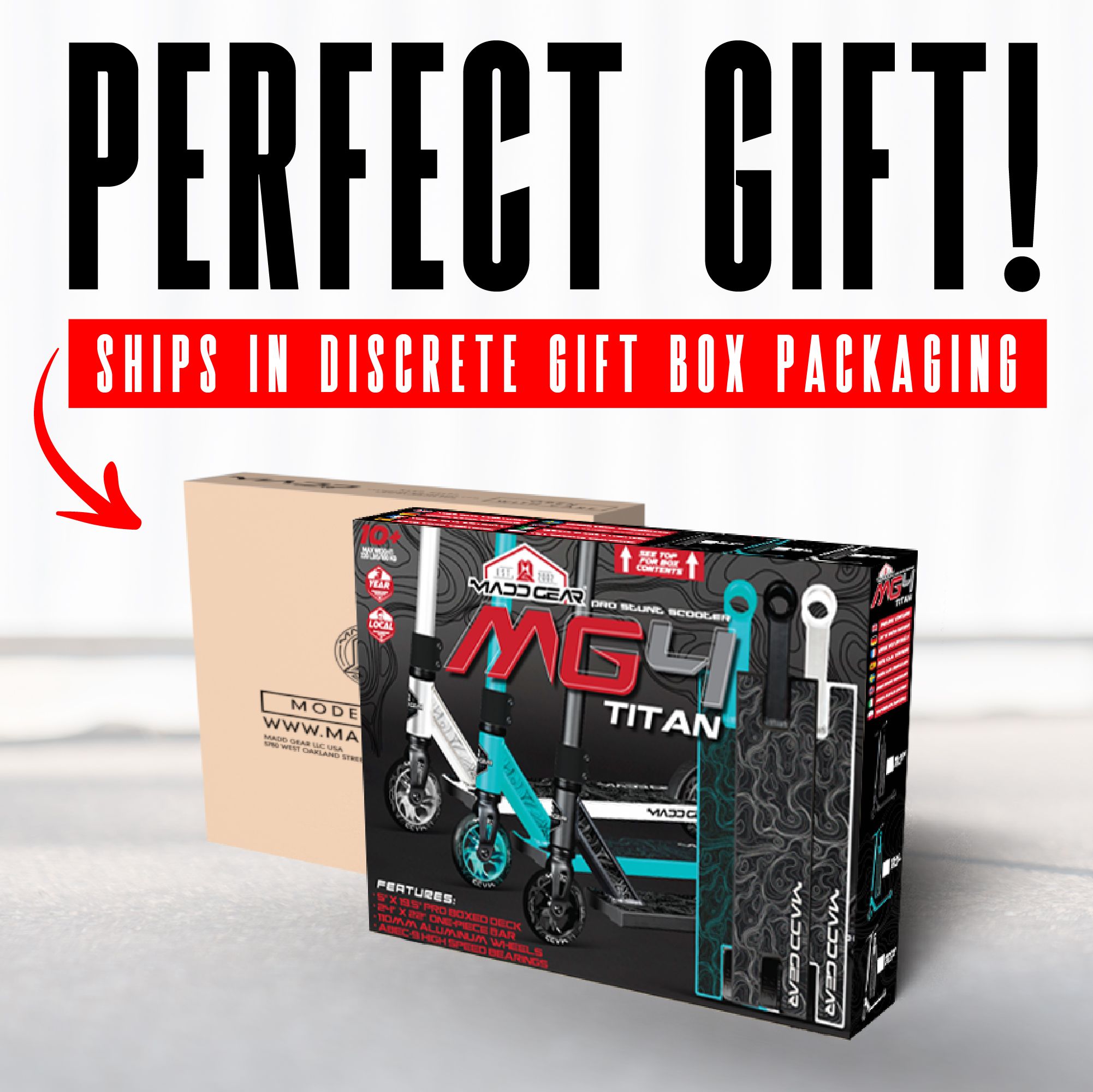 Madd Gear MG4 Titan Pro Scooter Front_Angled_Left