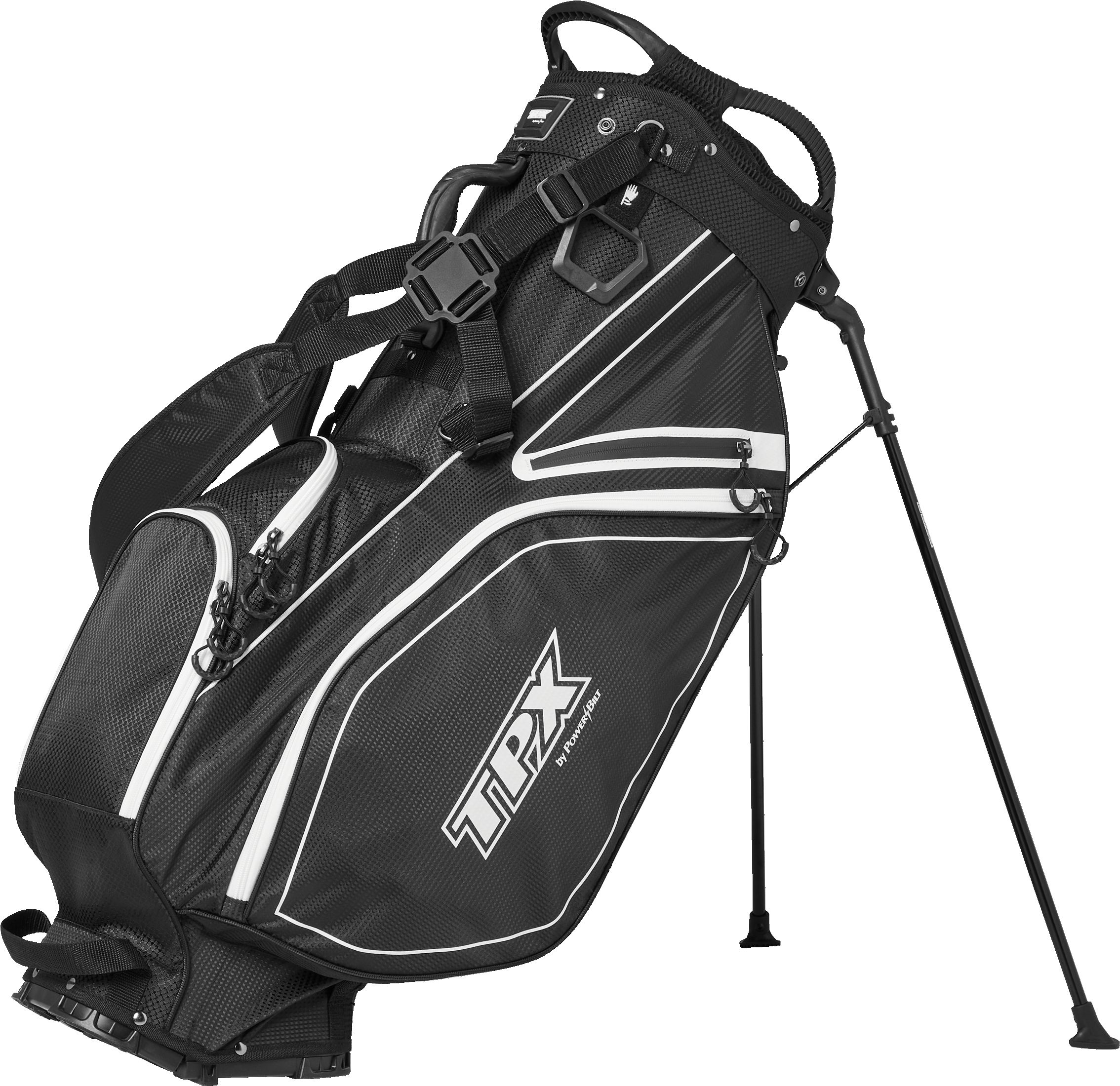 Powerbilt TPX 2.0 Stand Golf Bag Front_Three_Fourths_Angled_Left