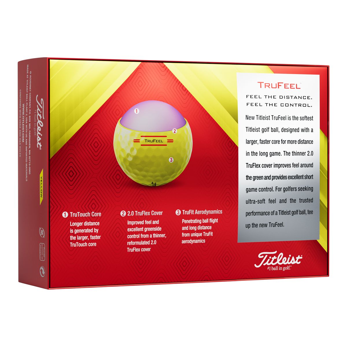 Titleist Trufeel Golf Balls - 12 Pack Back_Angled_Left