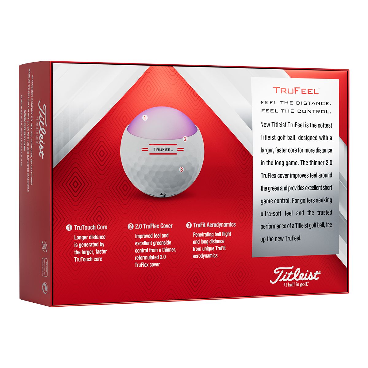 Titleist Trufeel Golf Balls - 12 Pack Back_Angled_Left