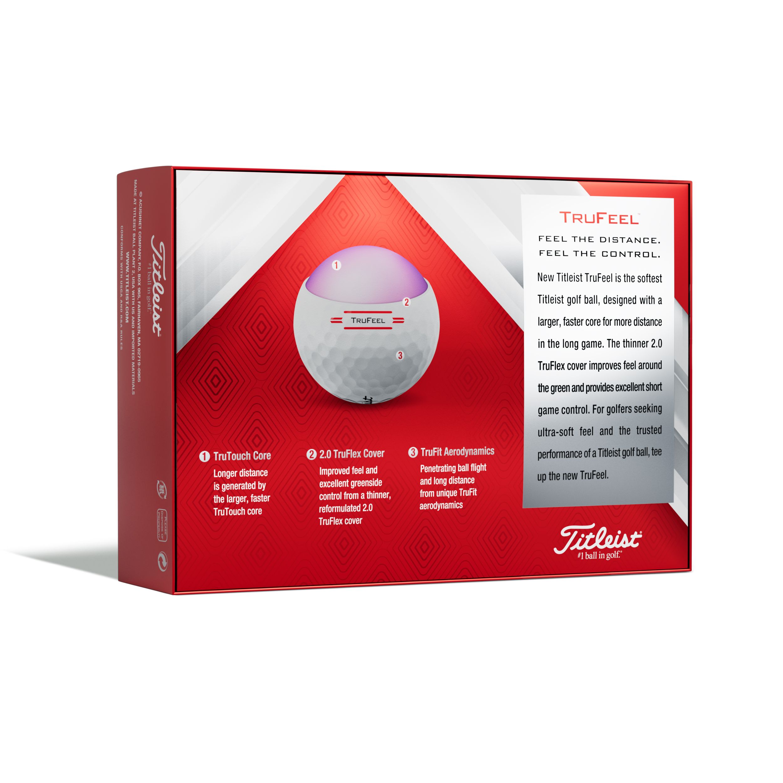 Titleist Trufeel Golf Balls - 12 Pack Back_Angled_Left