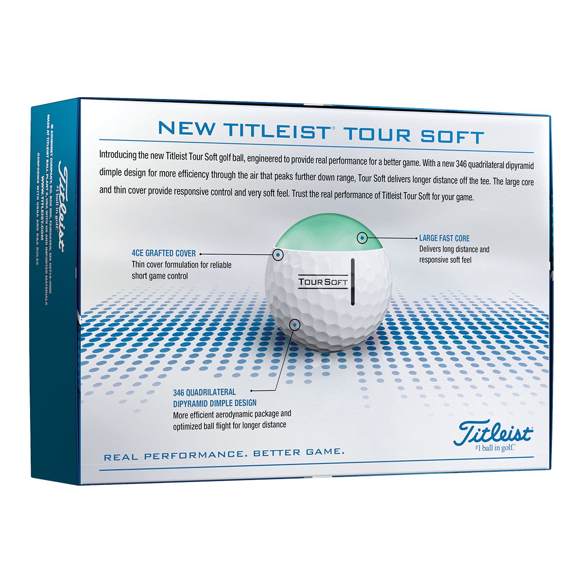 Titleist Tour Soft Prior Gen White Golf Balls - 12 Pack Back_Angled_Right