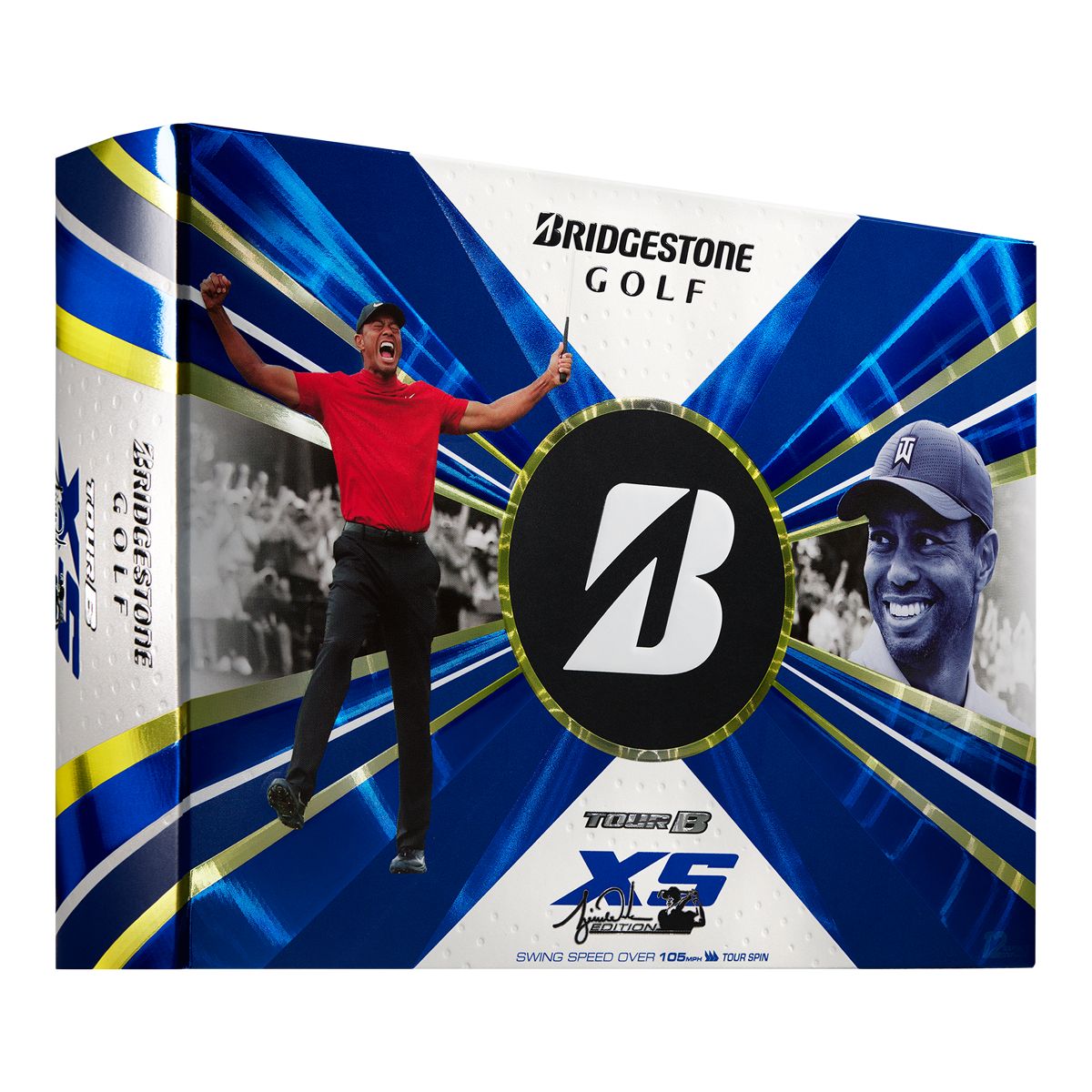 Bridgestone Tour B XS Golf Balls, 12 Pack Front_Angled_Right