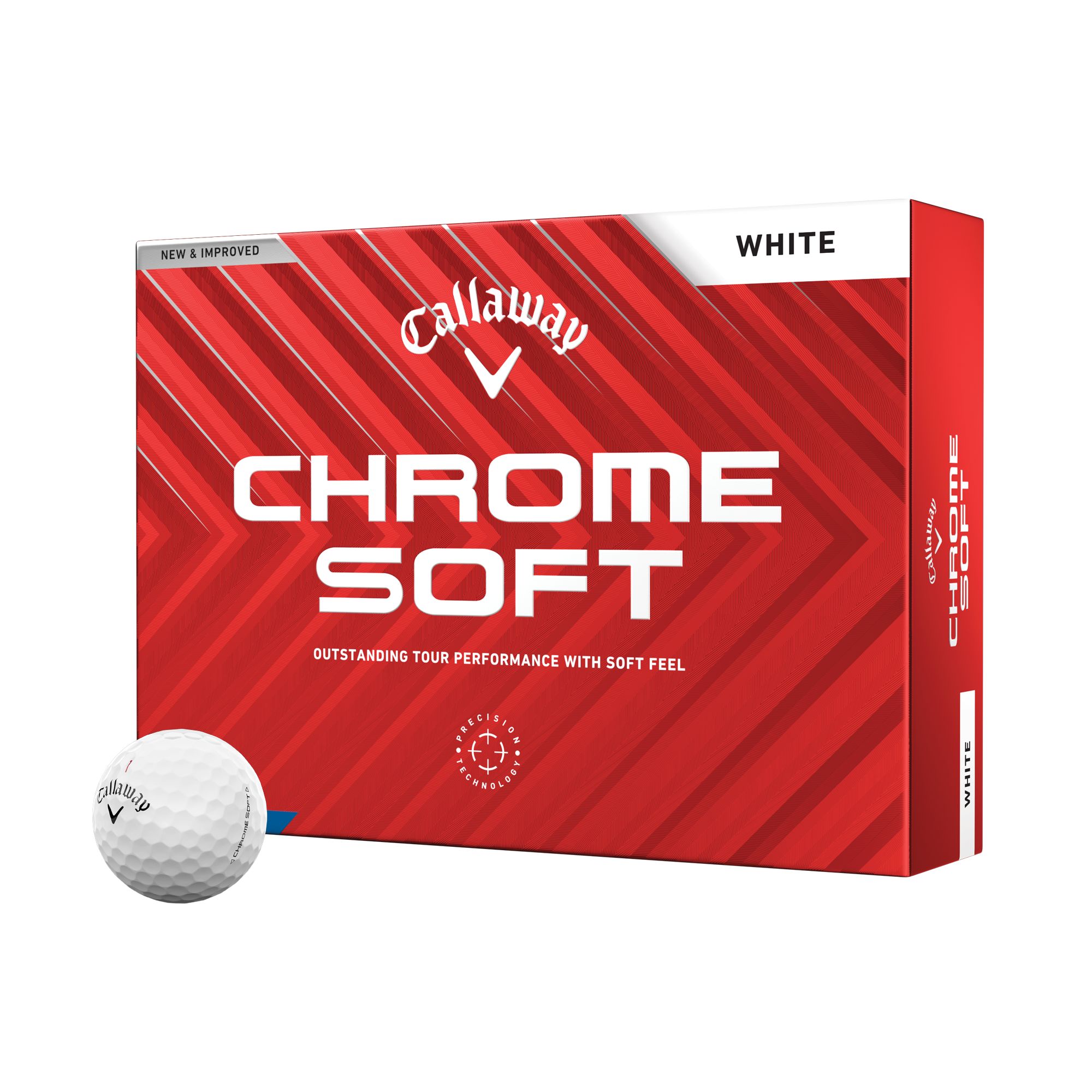 Callaway Previous Gen Chrome Soft Golf Balls, 12 Pack Front_Angled_Left