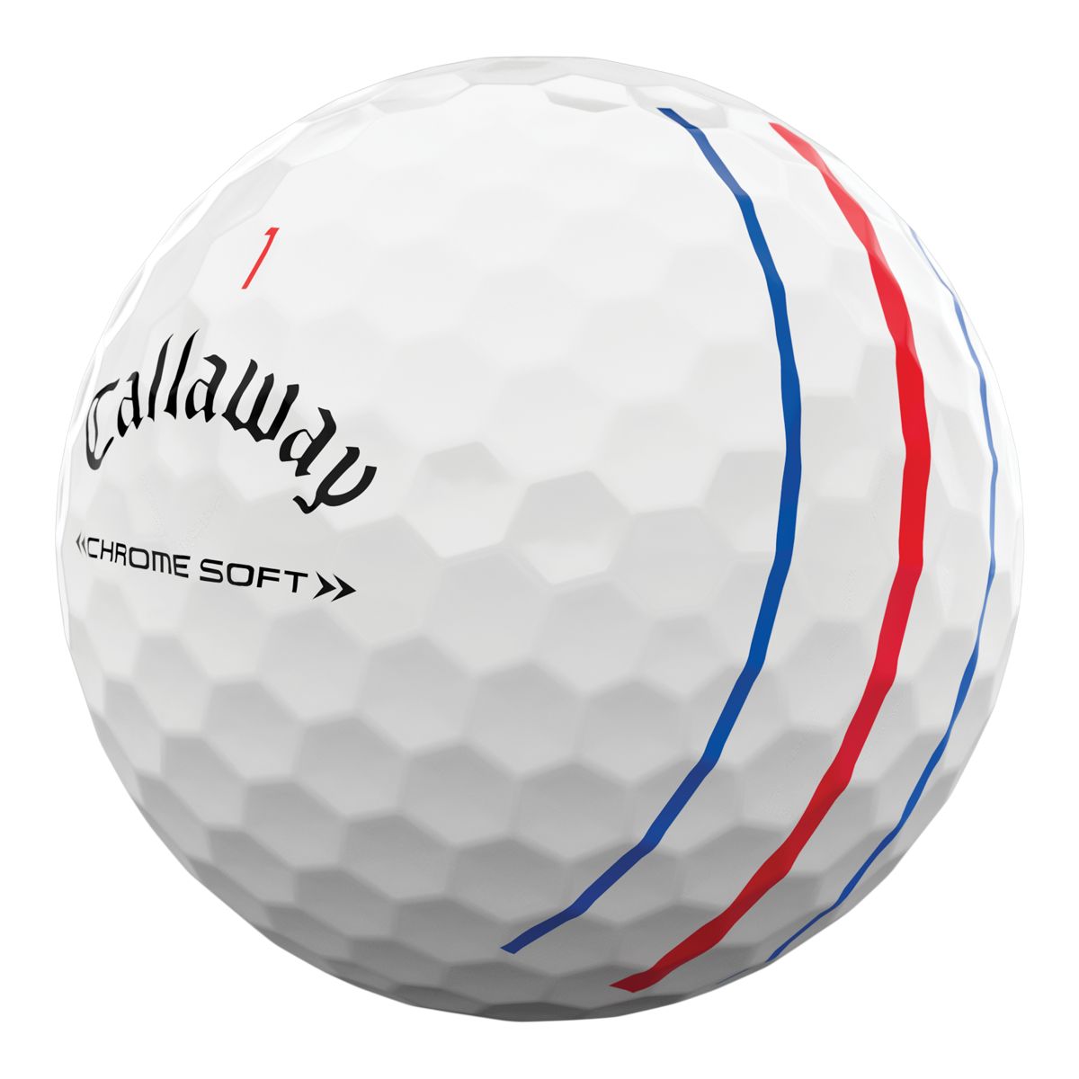 Callaway Chrome Soft Triple Track Golf Balls, 12 Pack Front_Three_Fourths_Angled_Left