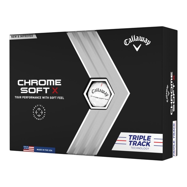 Callaway Chrome Soft X Triple Track Golf Balls, 12 Pack Front_Angled_Left
