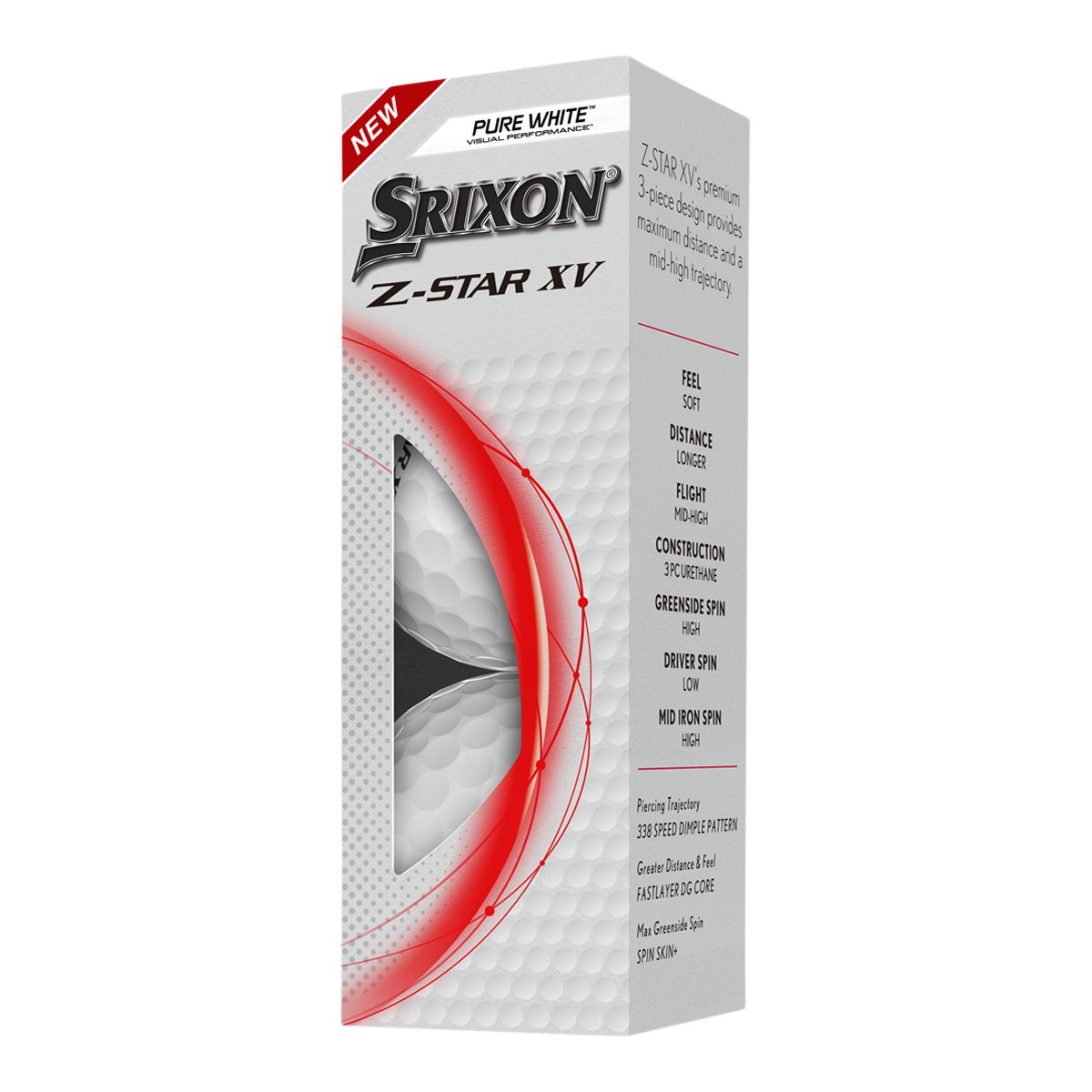 Srixon Men's Z-Star XV8 Golf Balls - 12 Pack Front_Three_Fourths_Angled_Left