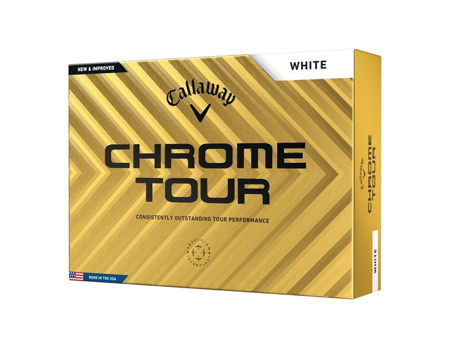 Callaway Men's Chrome Tour Golf Balls - 12 Pack Front_Three_Fourths_Angled_Left