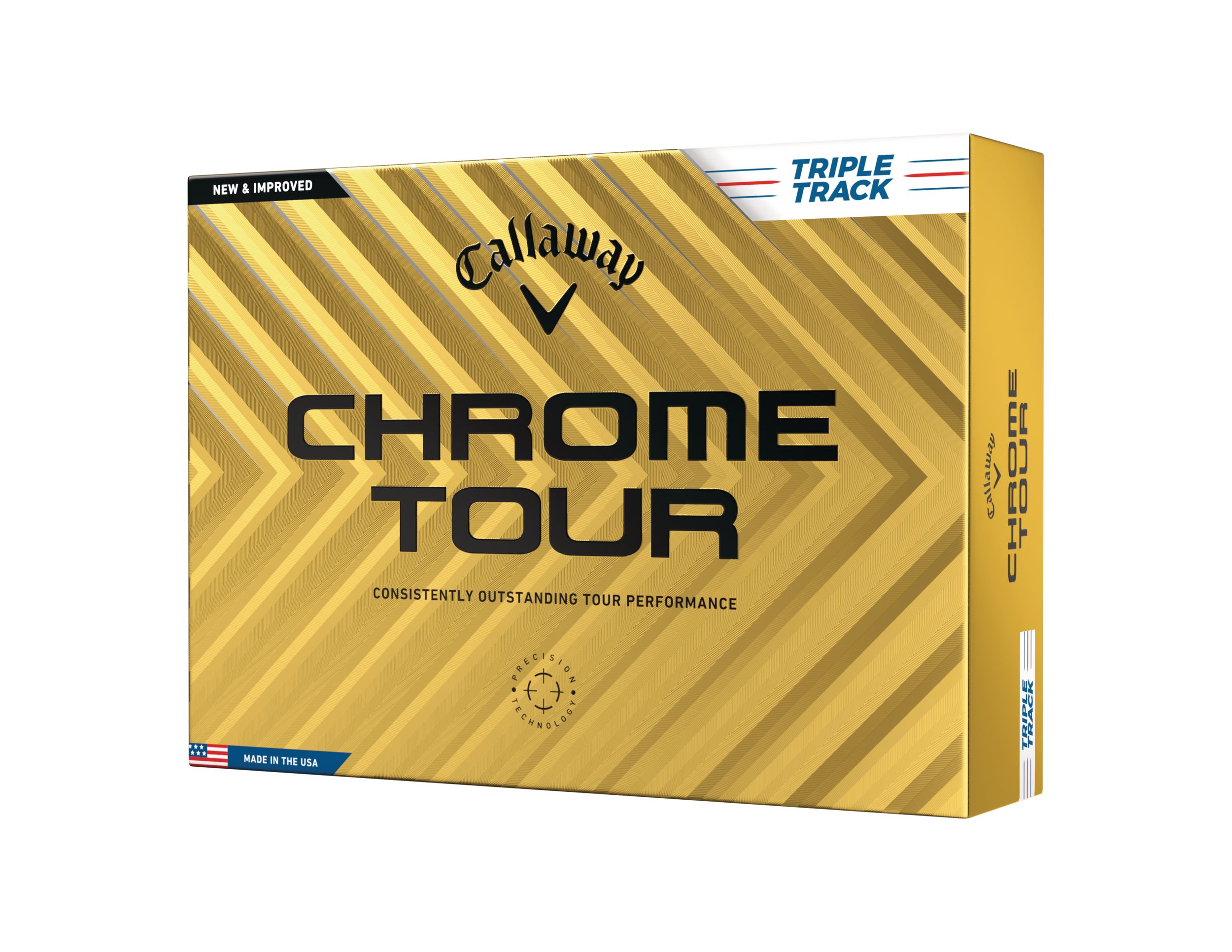 Callaway Men's Chrome Tour Triple Track Golf Balls - 12 Pack Front_Three_Fourths_Angled_Left