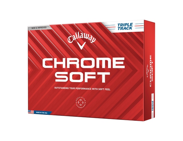 Callaway Men's Chrome Soft Triple Track Golf Balls - 12 Pack Front_Angled_Left