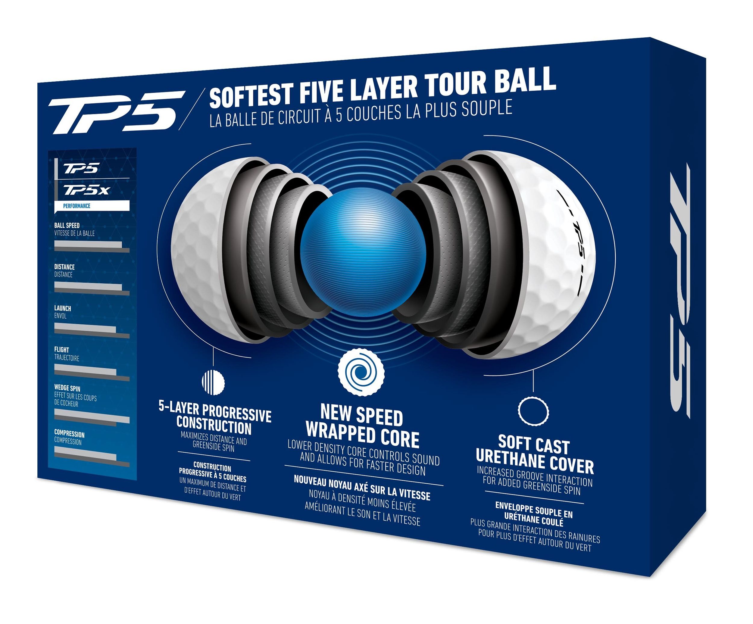 TaylorMade TP5 Golf Balls, 12 Pack Back_Angled_Right