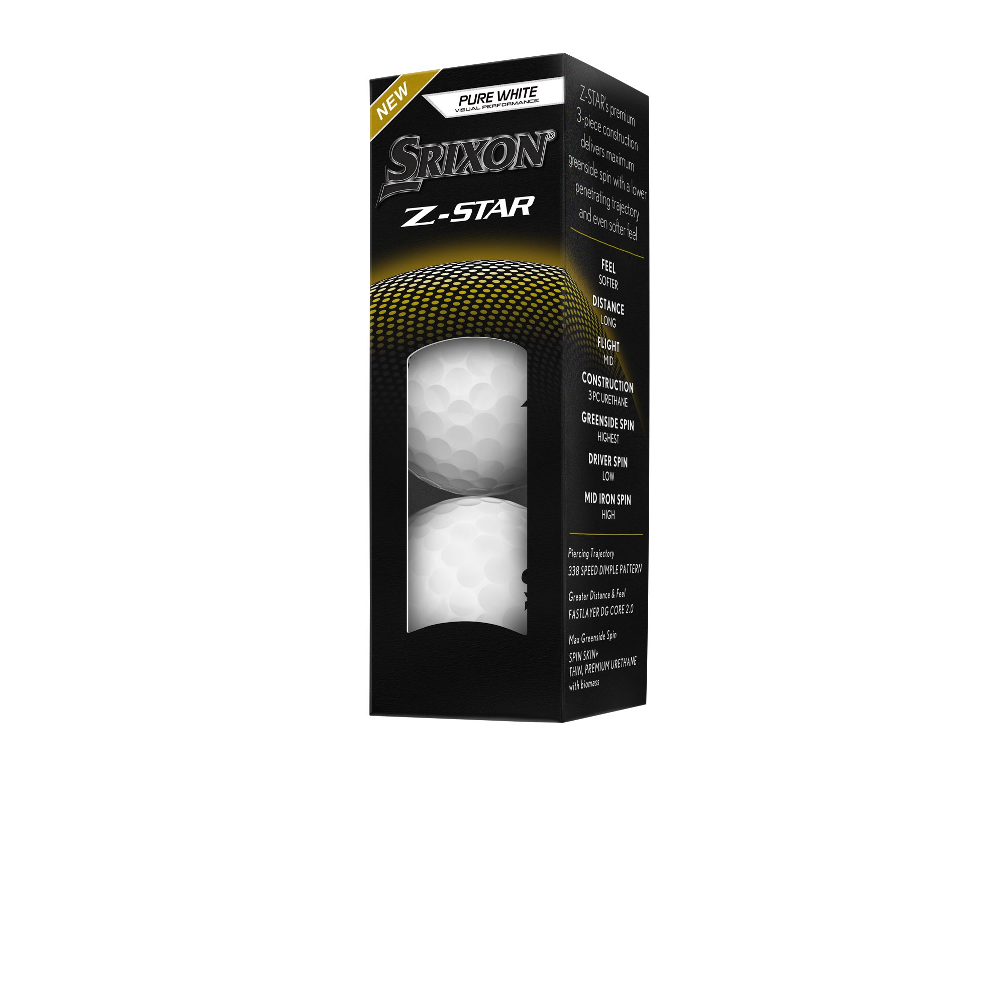 Srixon Z-Star 9 Men's Golf Ball Front_Angled_Left