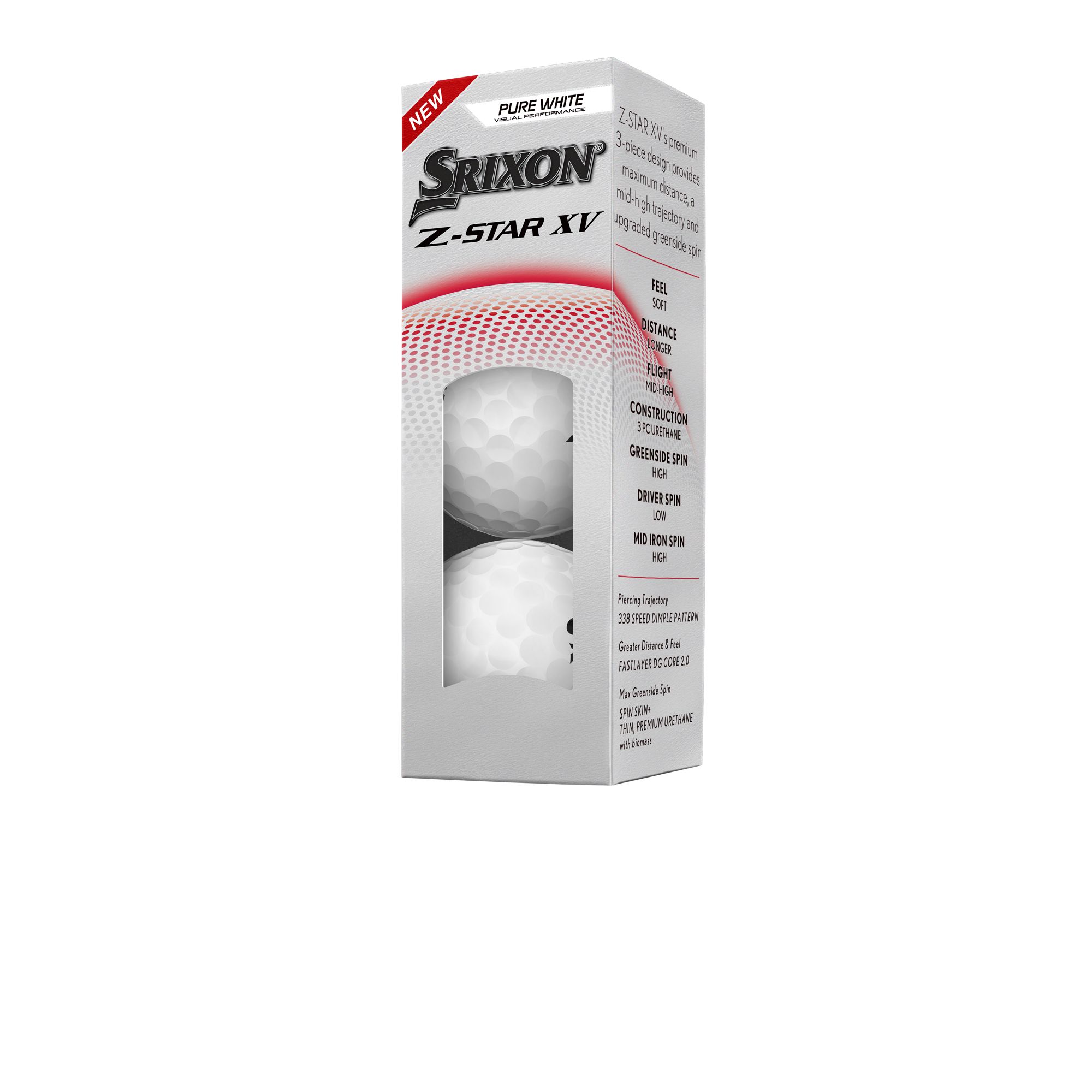 Srixon Z Star XV 9 Men's Golf Ball Front_Angled_Left