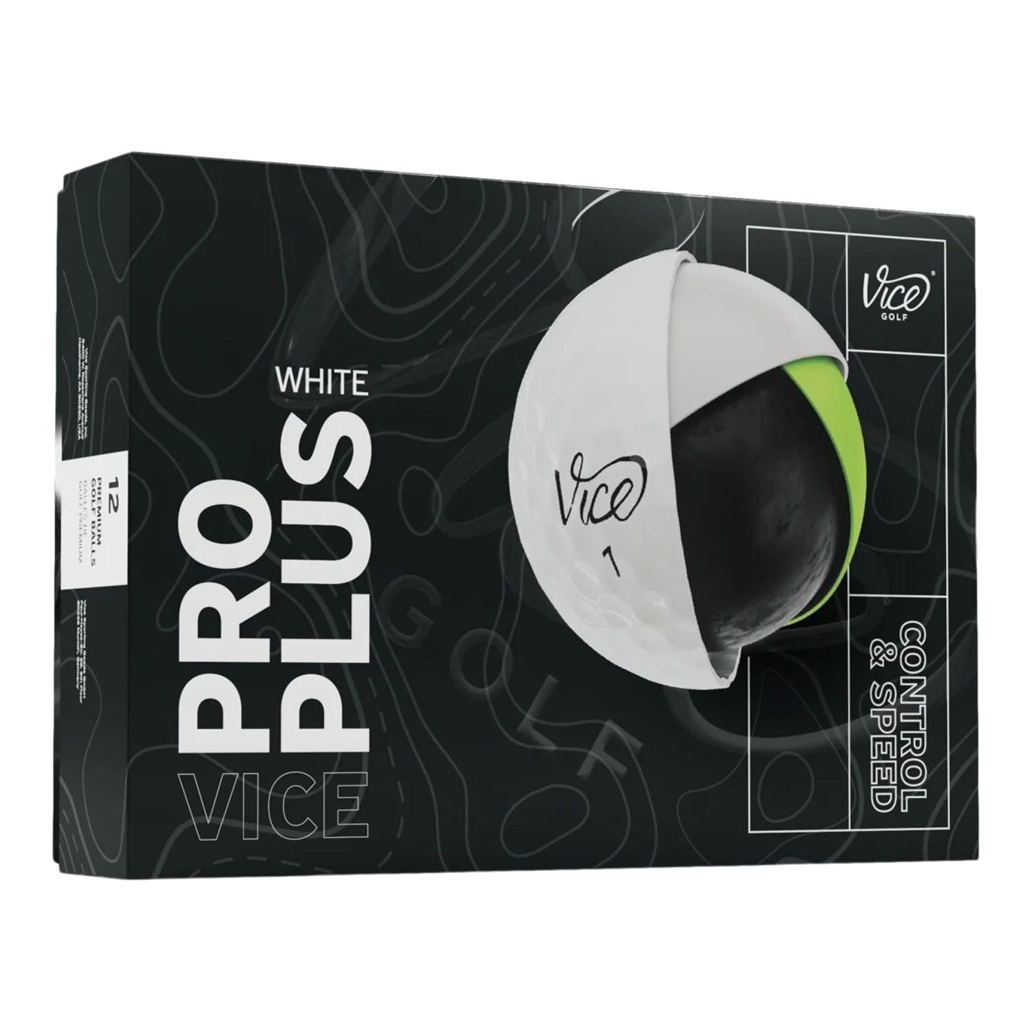 Vice Golf Pro Plus Golf Balls - 12 Pack Front_Angled_Right