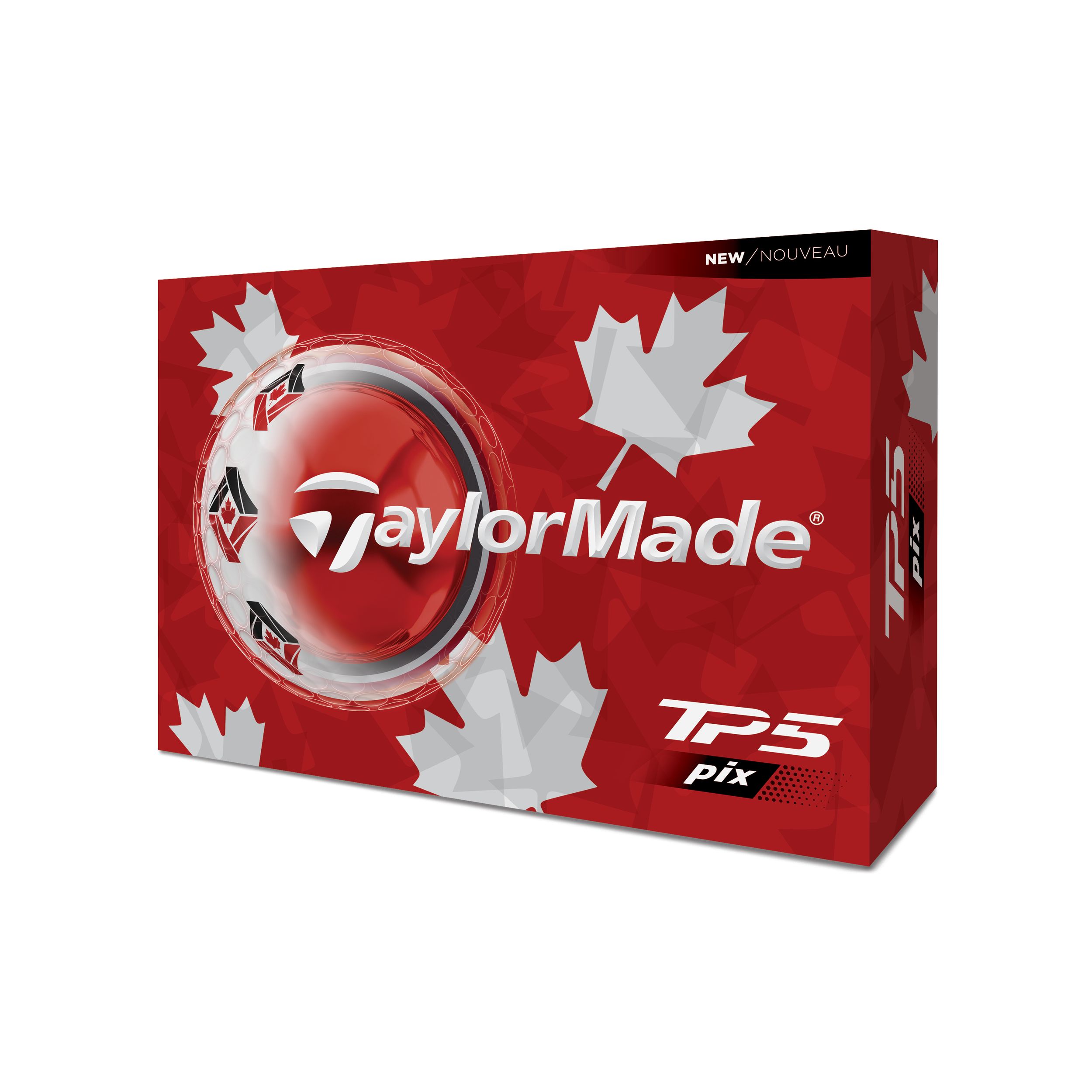 TaylorMade TP5 Pix 3.0 Men's Golf Balls 12-pk Front_Angled_Left