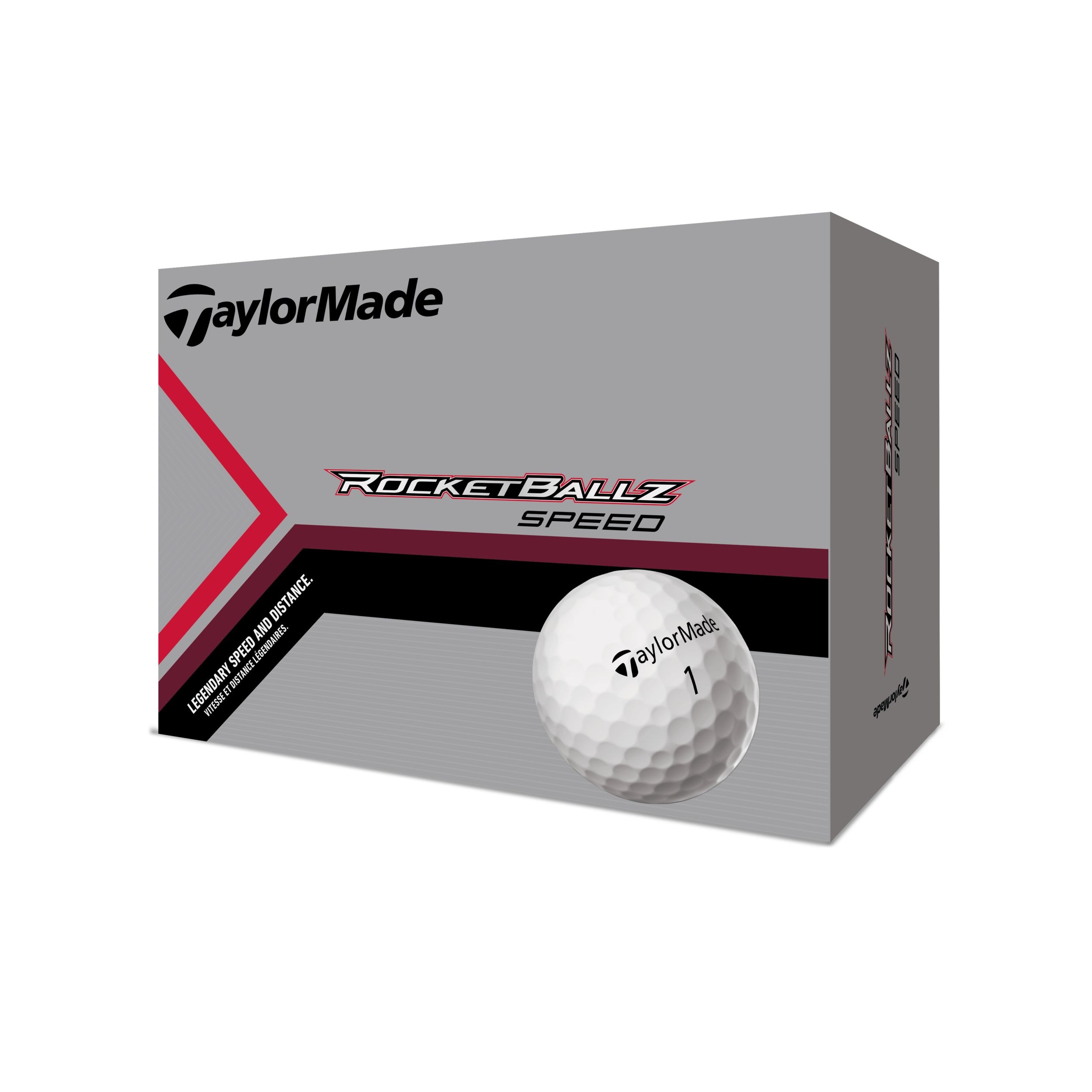 TaylorMade Rocketballz Speed Men's Golf Balls 24-pk Front_Angled_Left