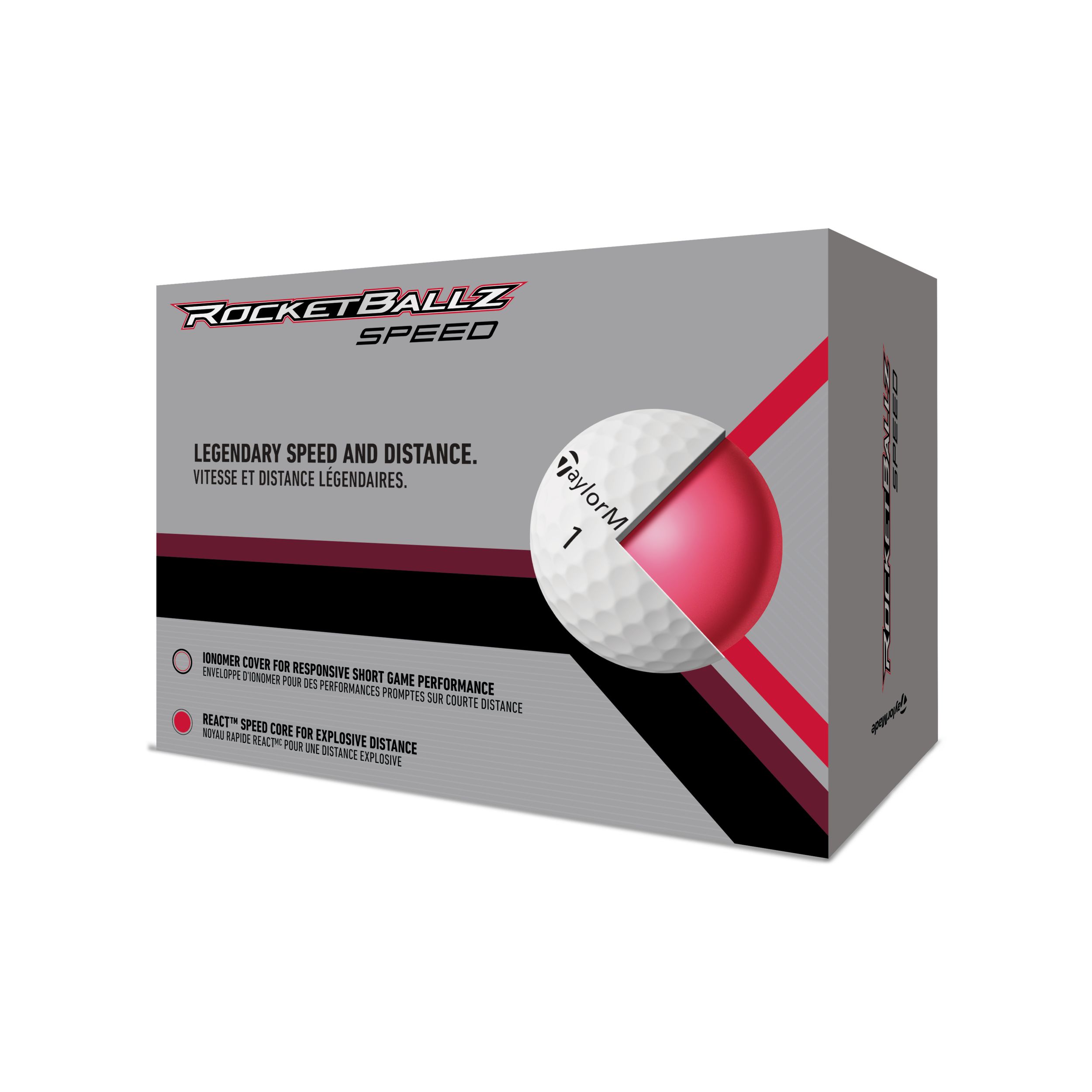 TaylorMade Rocketballz Speed Men's Golf Balls 24-pk Back_Angled_Right