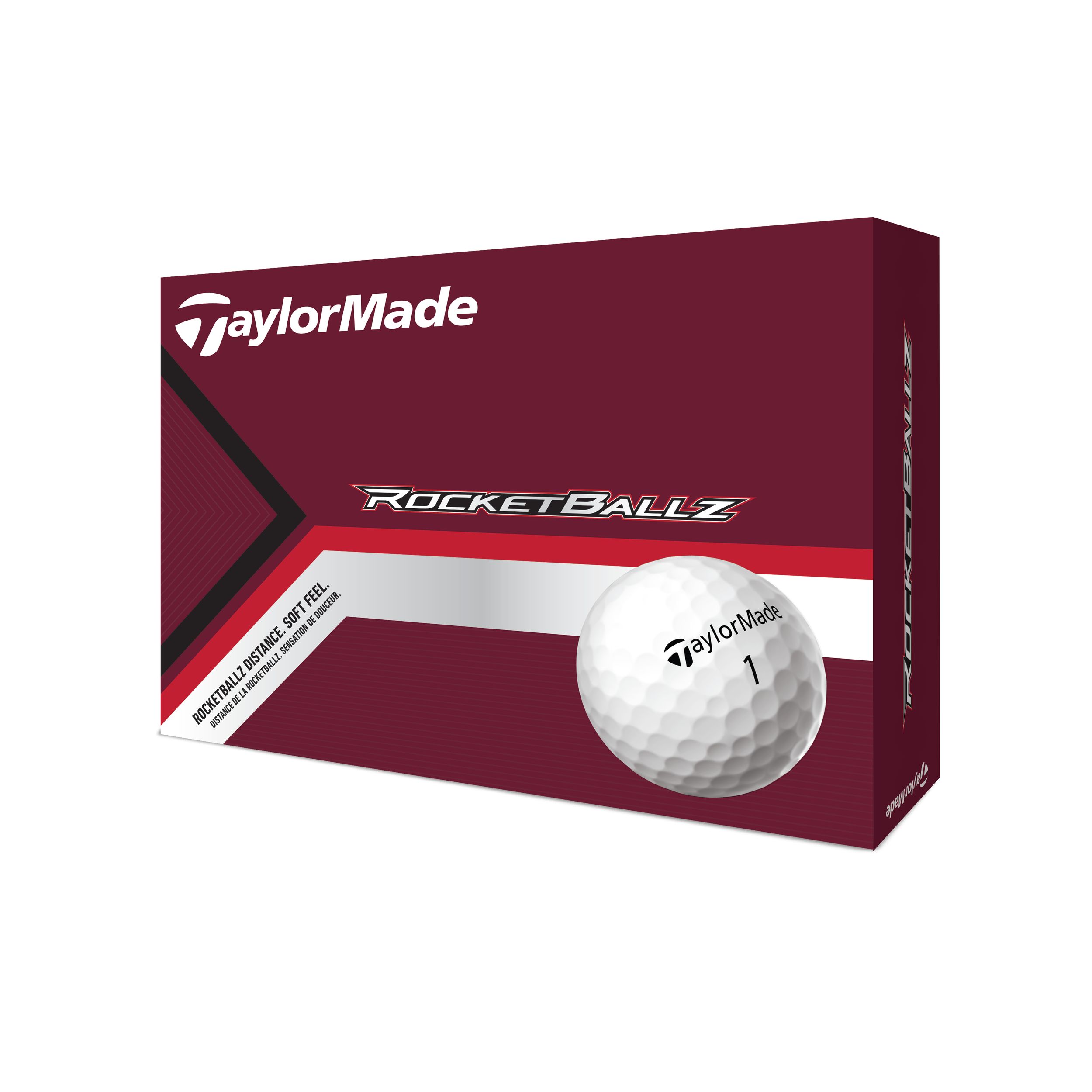 TaylorMade Rocketballz Speed Men's Golf Balls 24-pk Front_Angled_Left