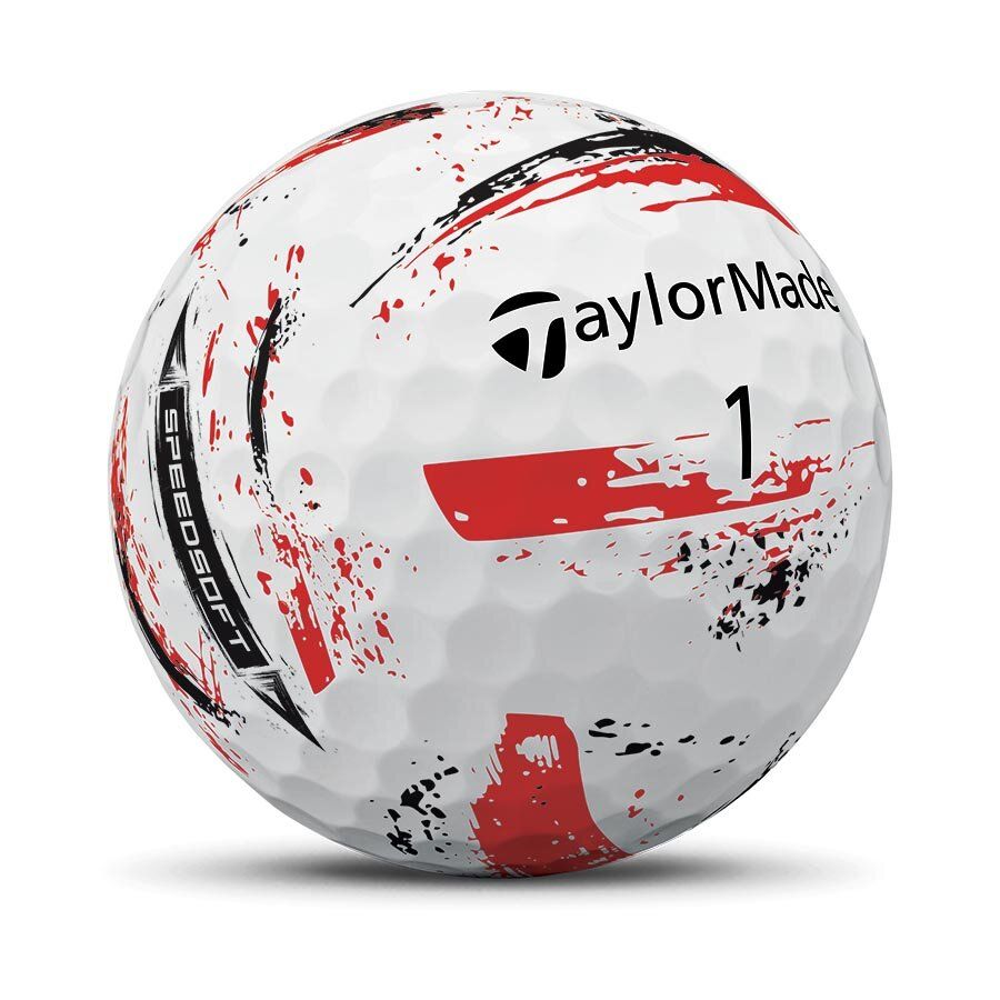 TaylorMade SpeedSoft Ink Men's Golf Balls Pack Front_Angled_Right