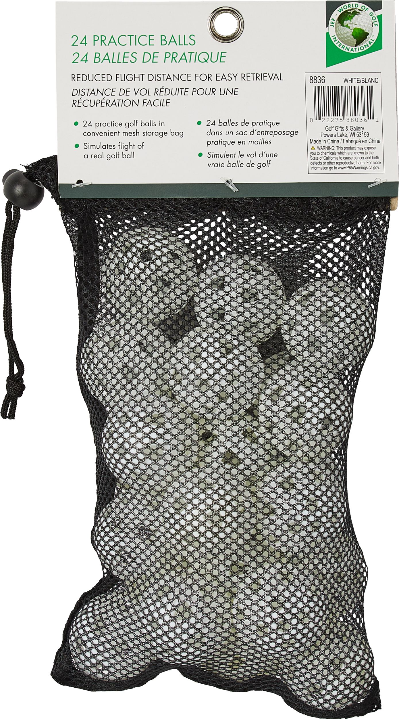 JEF Golf White Wiffle Balls In Bag - 24 Pack