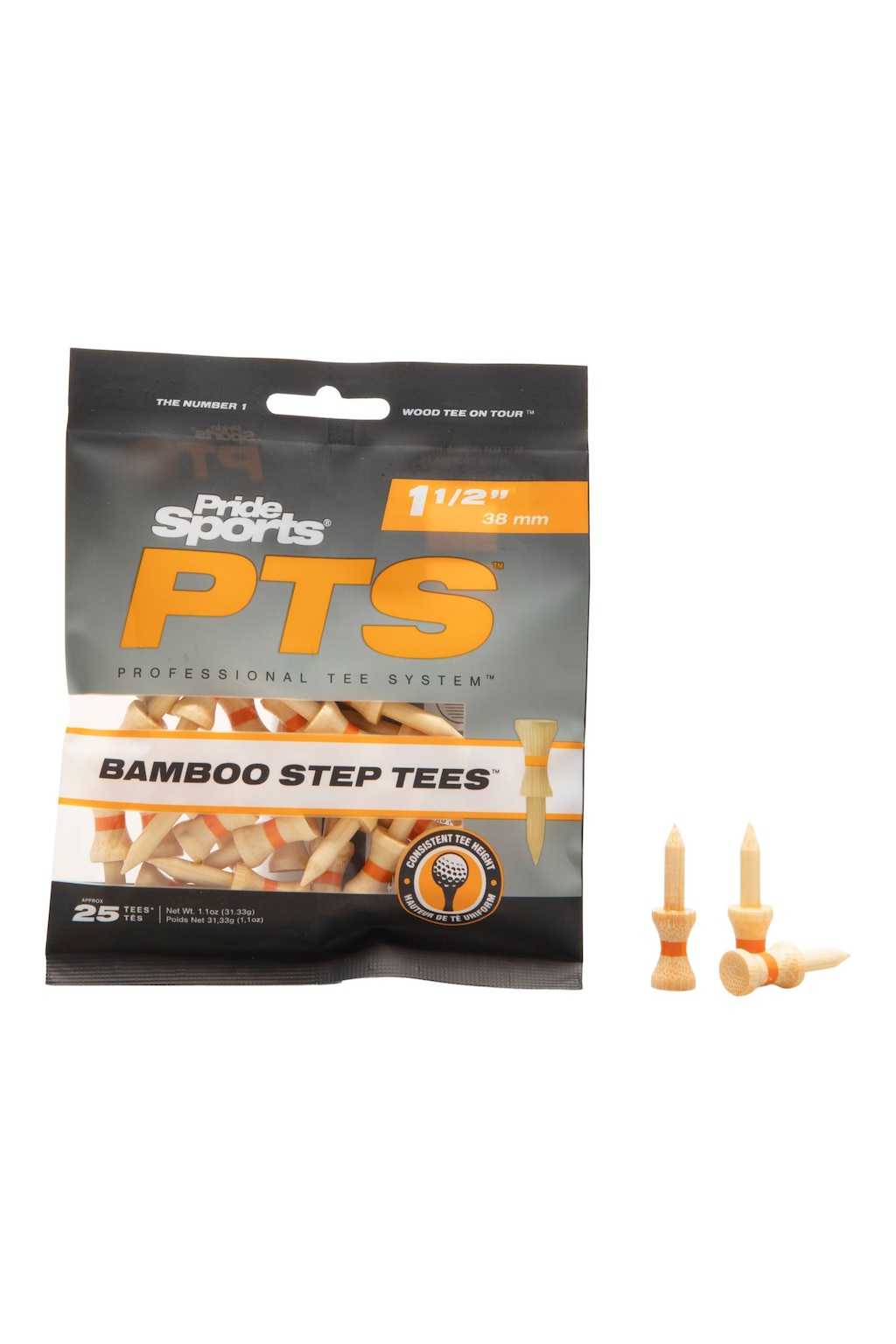 Pride PTS 1 1/2 Bamboo Step Golf Tees