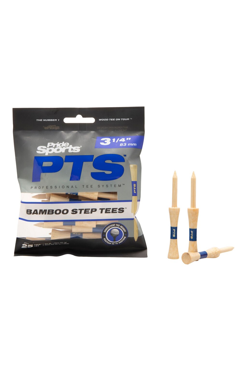 Pride PTS 2 3/4 Bamboo Step Golf Tees