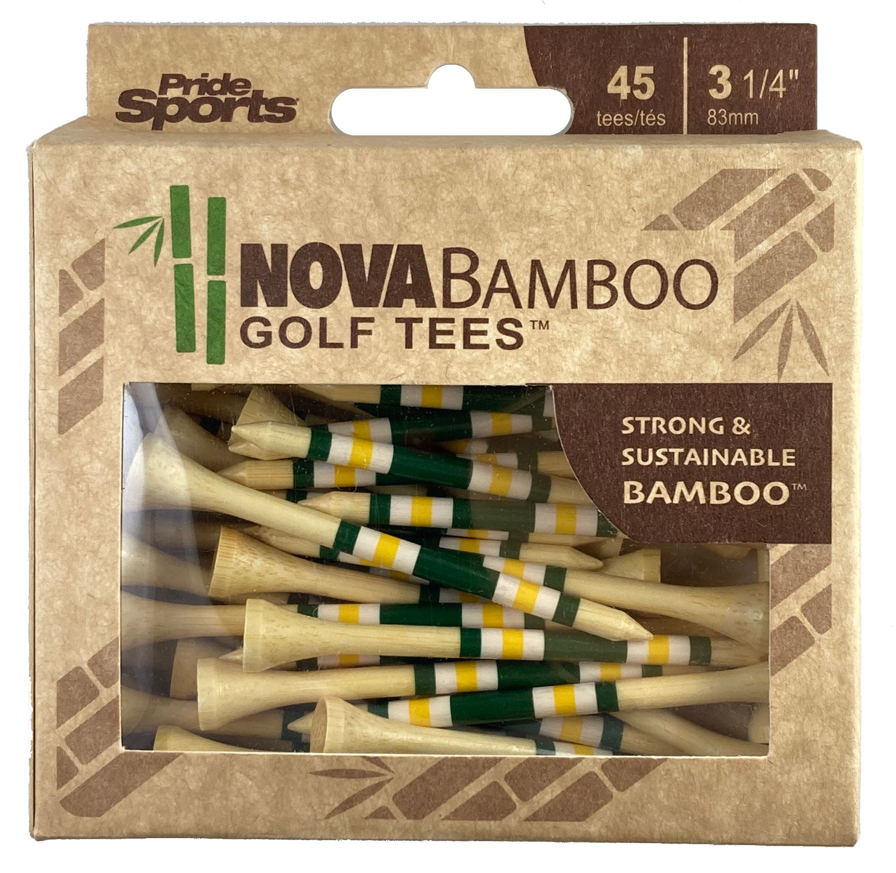 Pride Nova 3 1/4 Bamboo Golf Tees Front_Flat