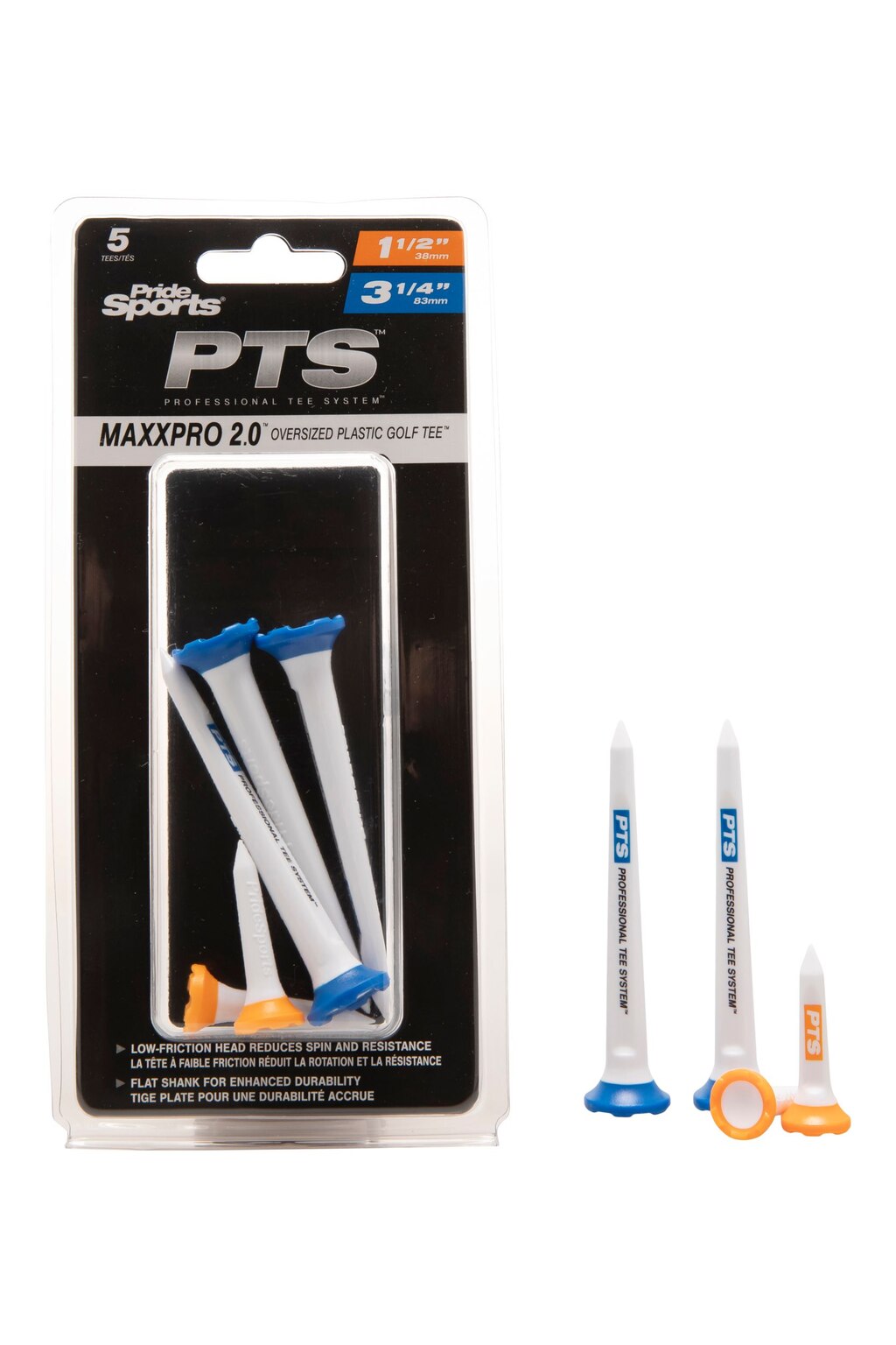 Pride PTS 1 1/2 + 3 1/4 Max Pro 2.0 Golf Tees - 5pk