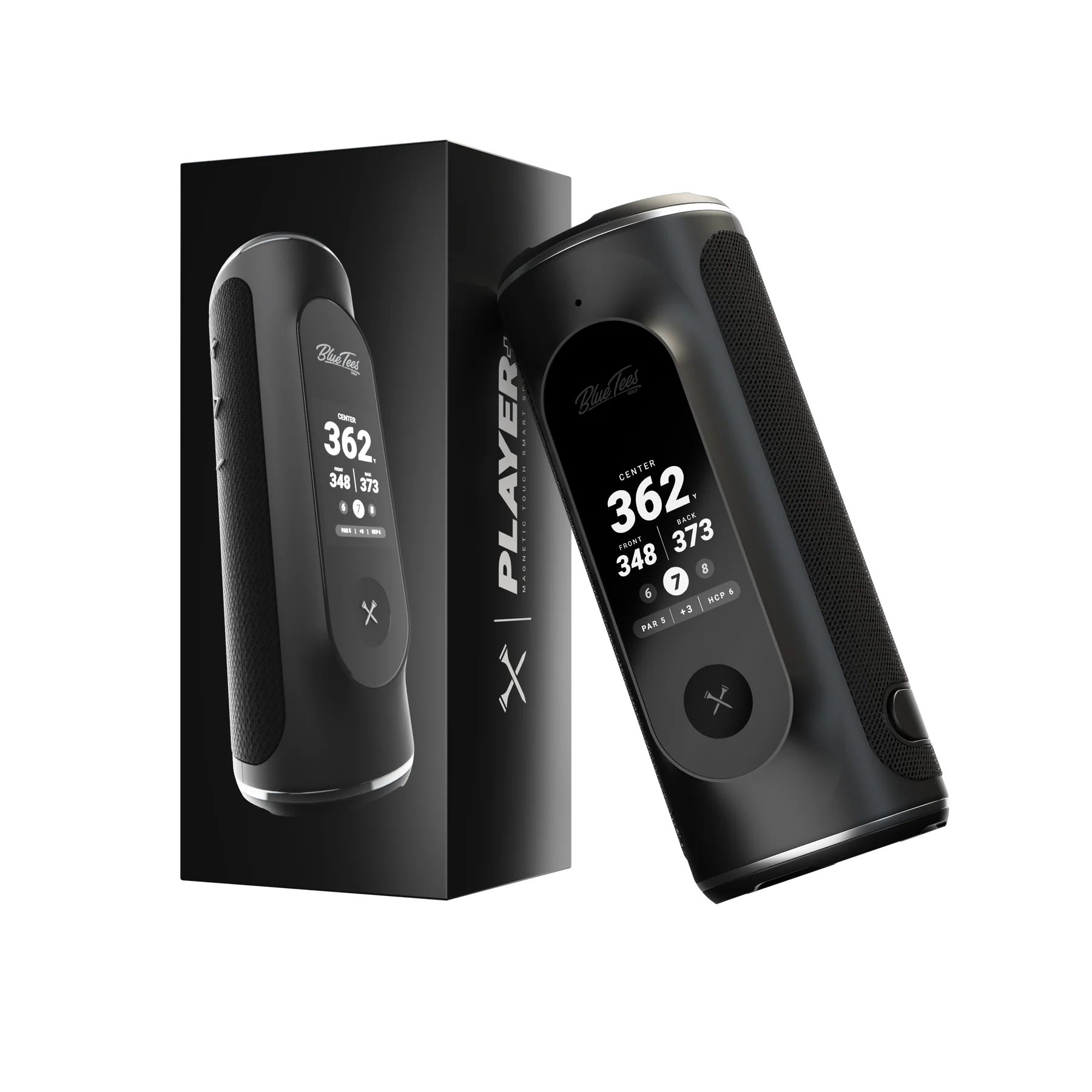 Blue Tees The Player+ GPS Speaker Front_Angled_Left