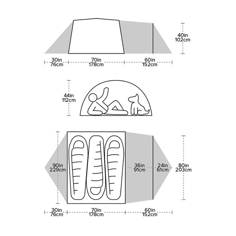 Big Agnes Blacktail Hotel 3 Lightweight Comfortable 3 Person Backpacking Tent Composite_or_Mixed