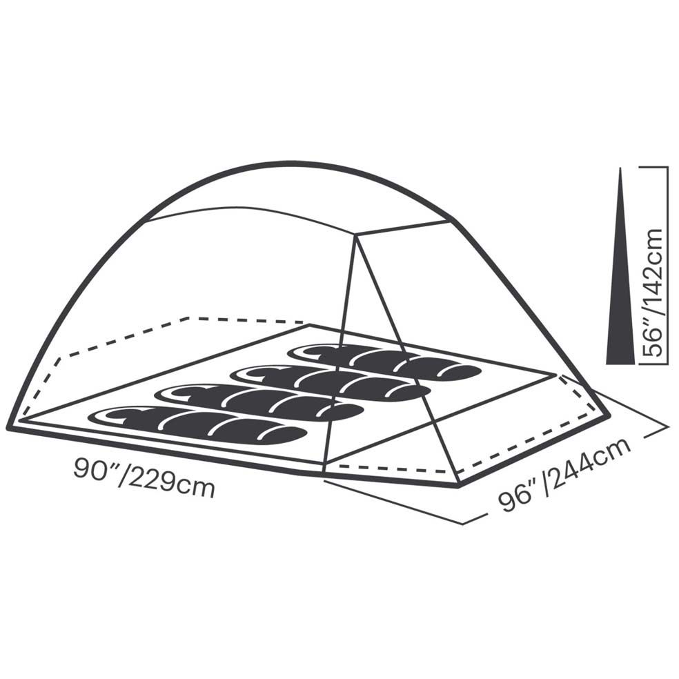 Eureka Kohana 4 Lightweight Aluminum Frame 4 Person Camping Tent