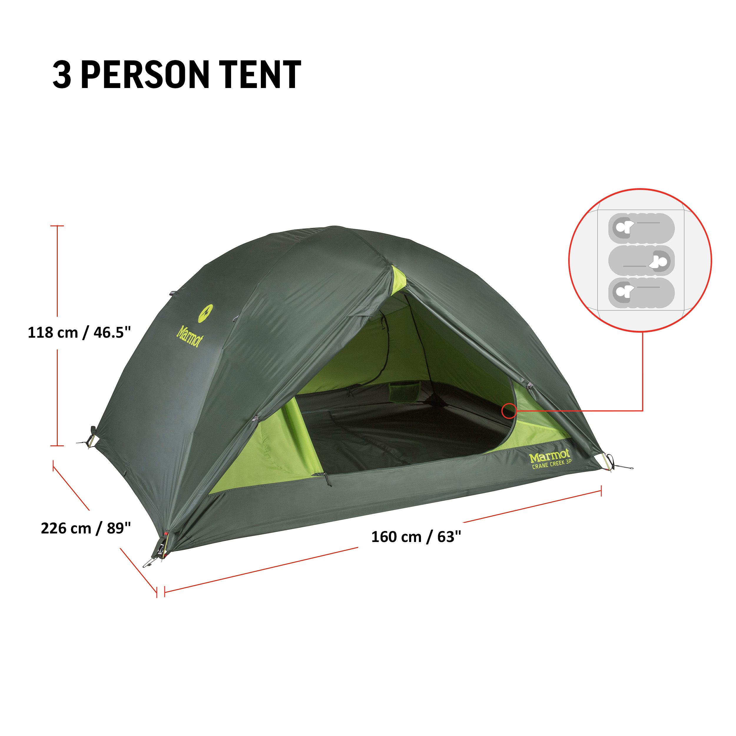 Marmot Crane Creek 3-Person Compact Dome Tent