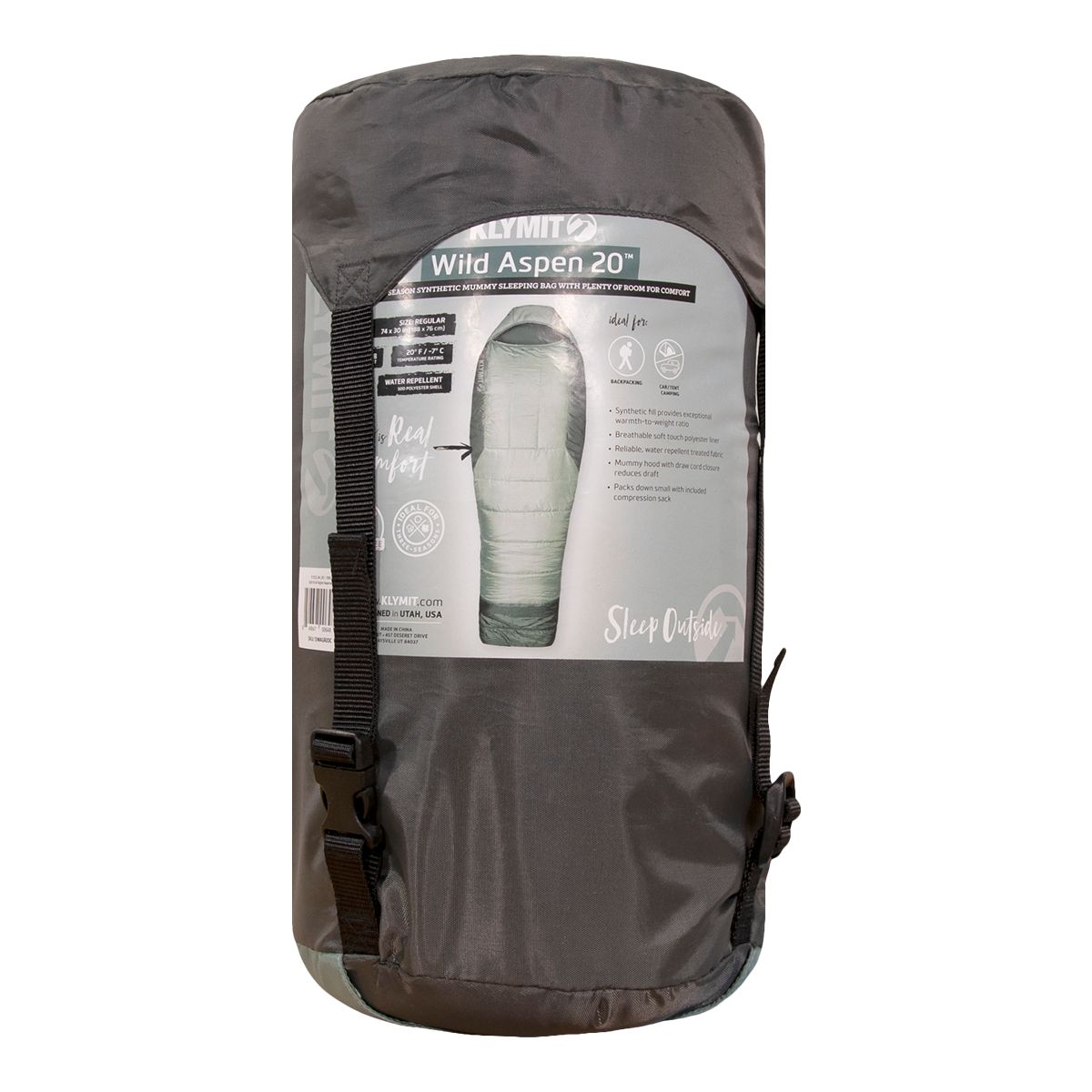 Klymit Wild Aspen 20 Sleeping Bag Front_Flat
