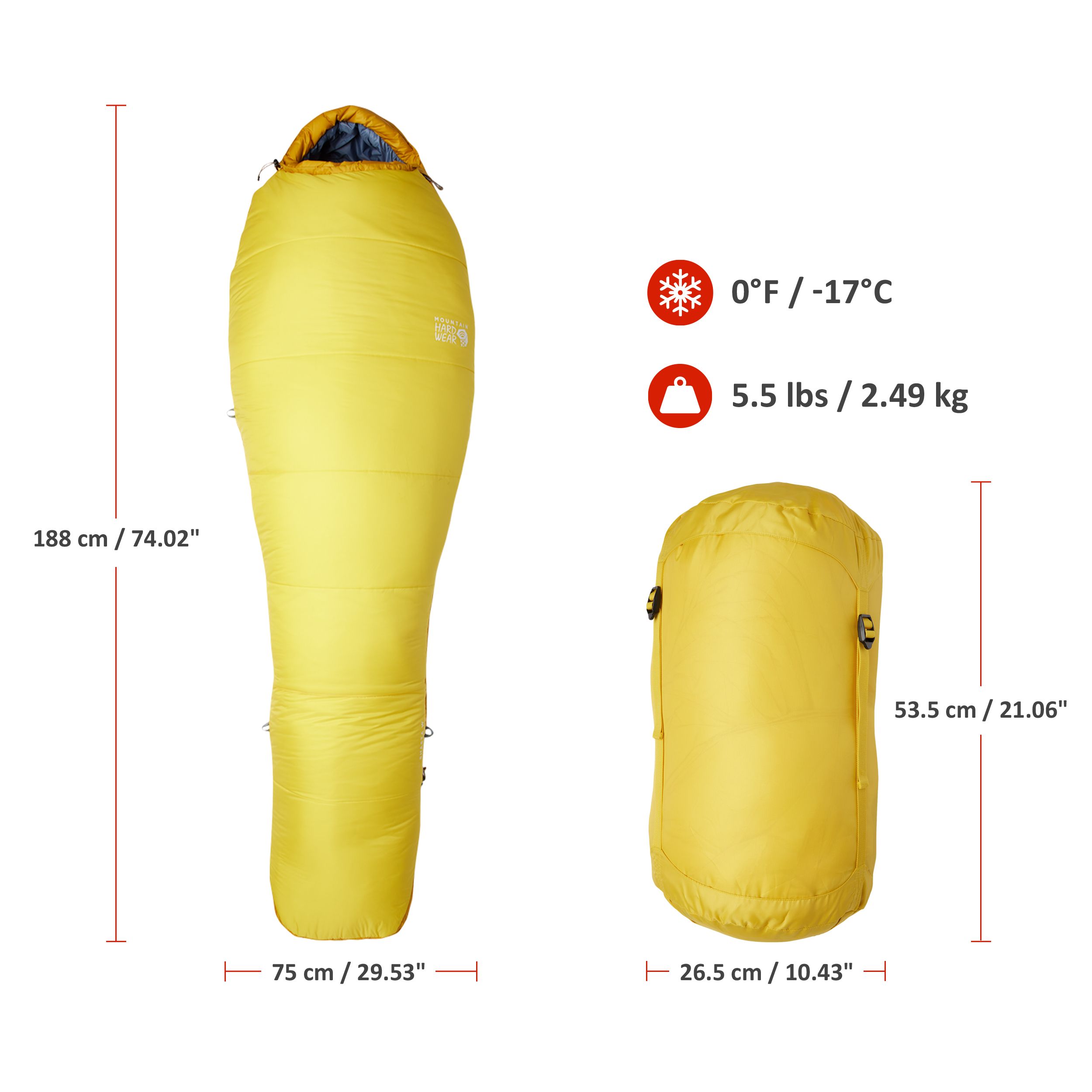 Mountain Hardwear Women's Shasta 0°F/-17°C Long Right Zip Sleeping Bag