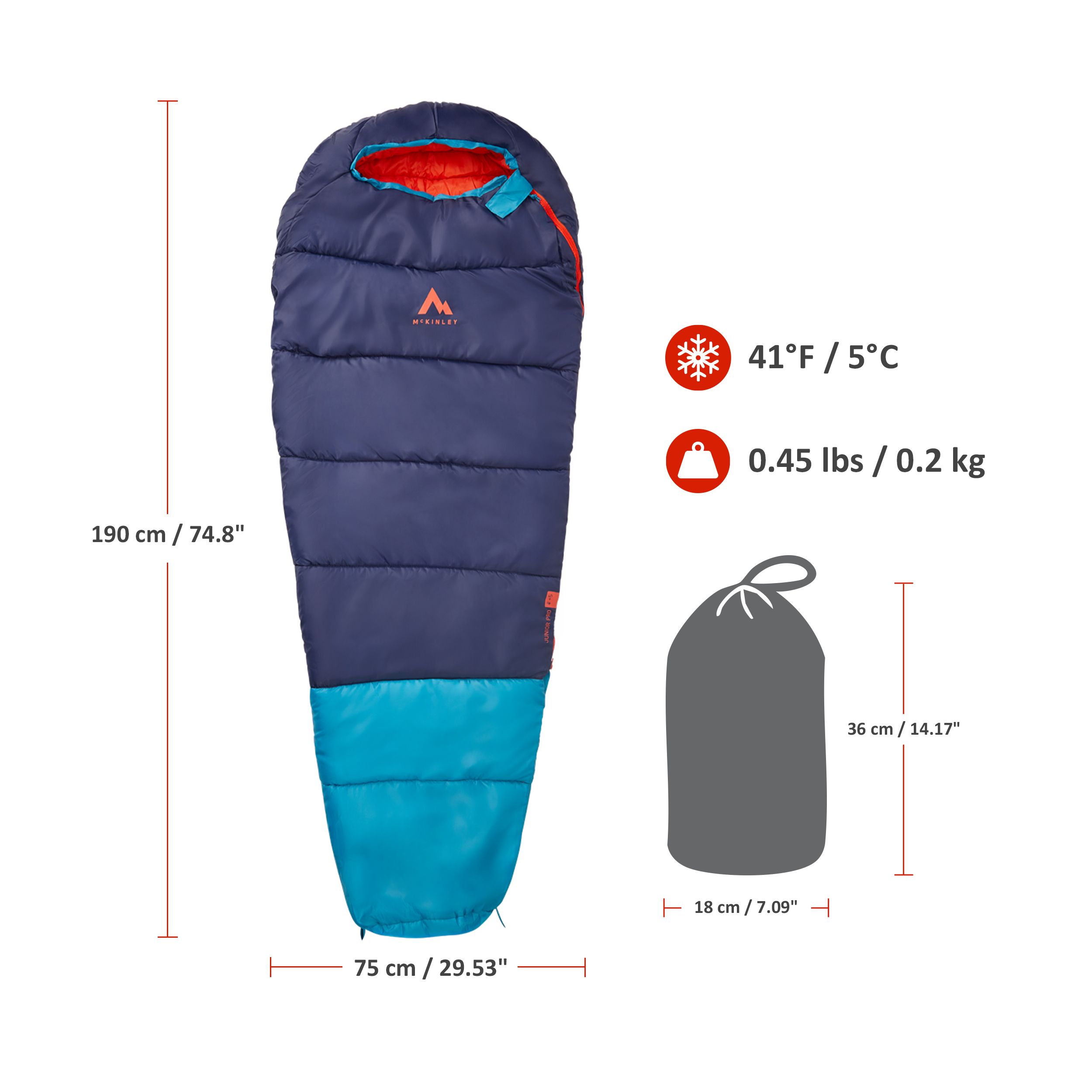 McKINLEY Pro 5°C/41°F Kids' Sleeping Bag