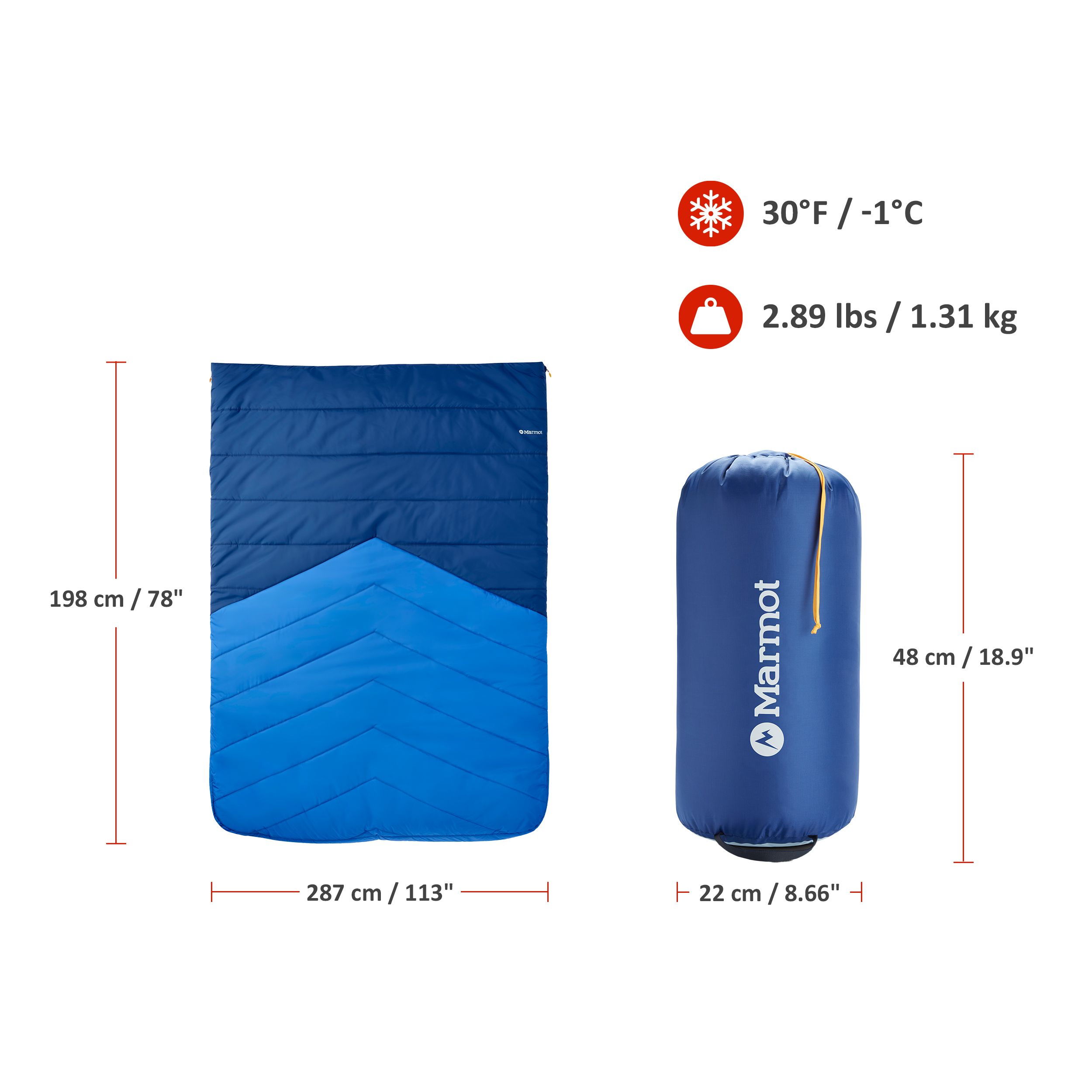 Marmot Pacifica 30°F/-1°C Double Men's Sleeping Bag