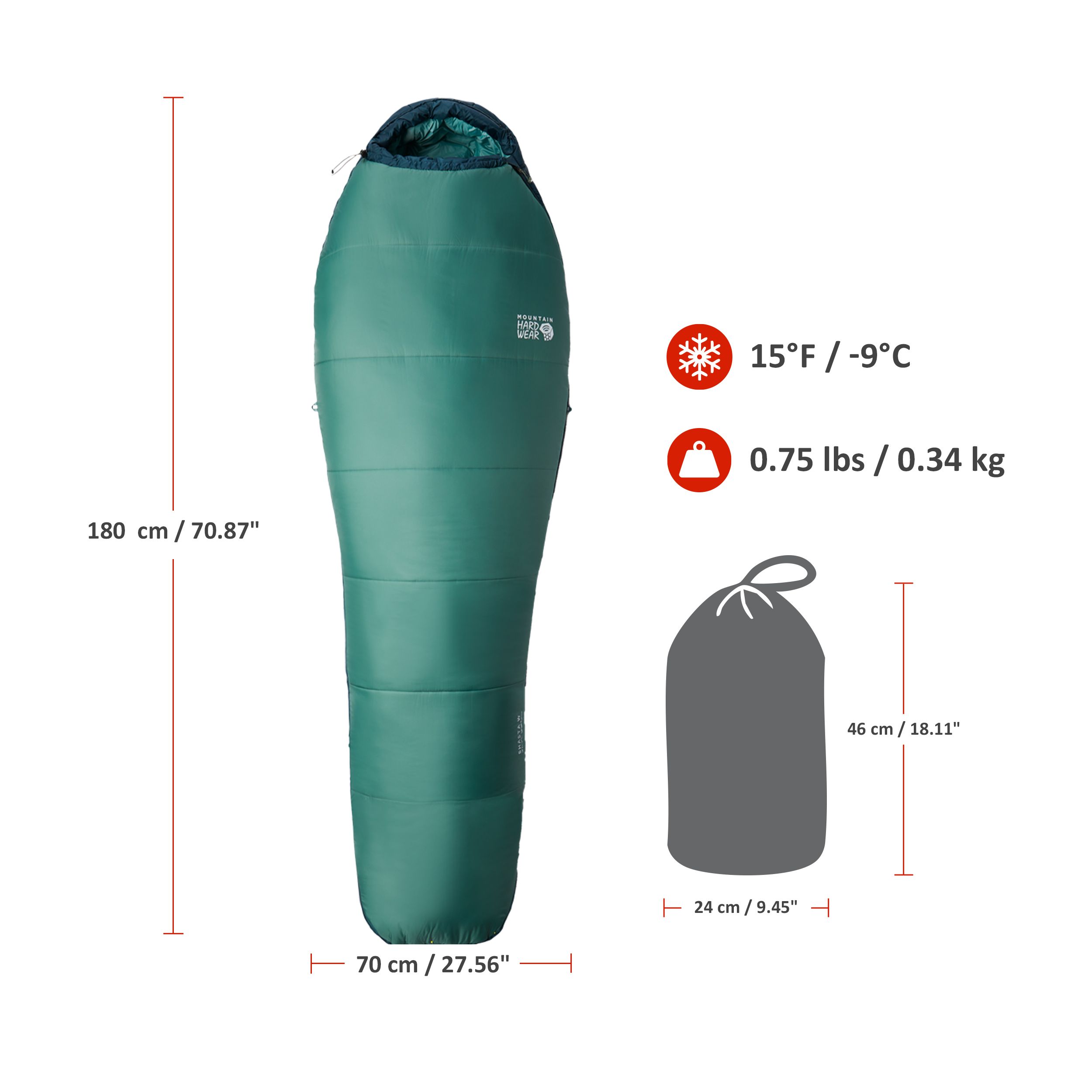 Mountain Hardwear Shasta™ 15°F/-9°C  Women's Regular Left Zipper Sleeping Bag