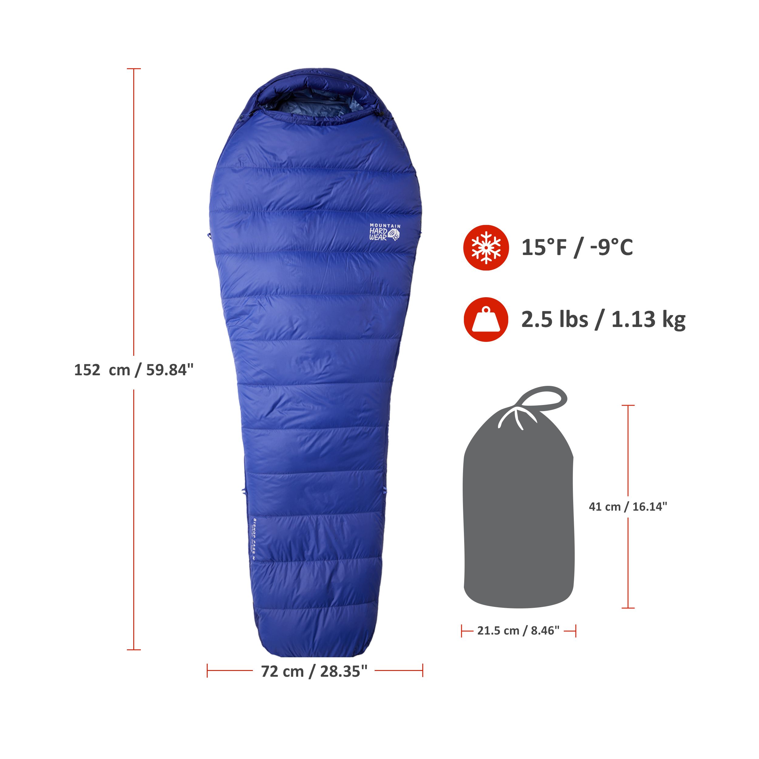 Mountain Hardwear Bishop Pass Women's 15°F/-9°C Right Zipper Down Regular Sleeping Bag