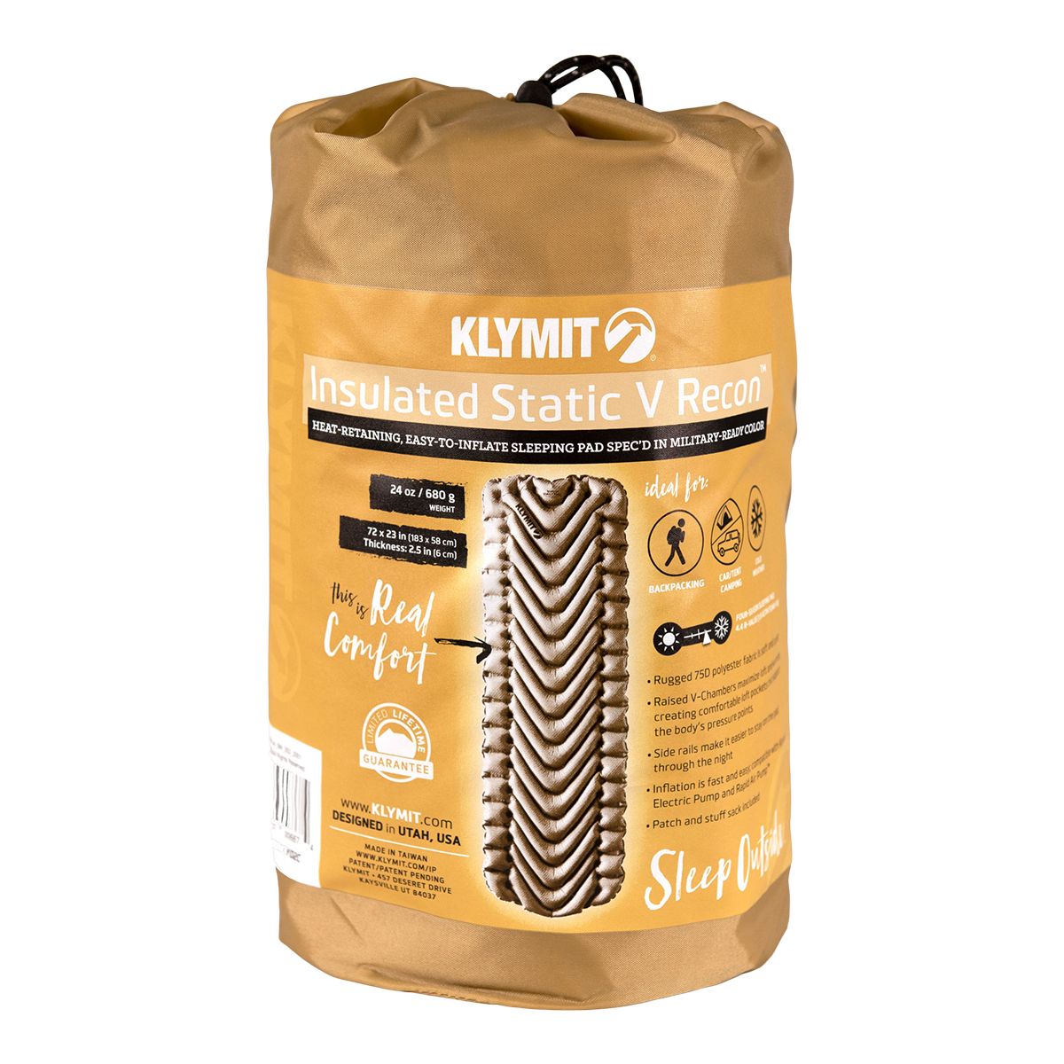 Klymit Static V Luxe Insulated Sleeping Pad Back_Flat