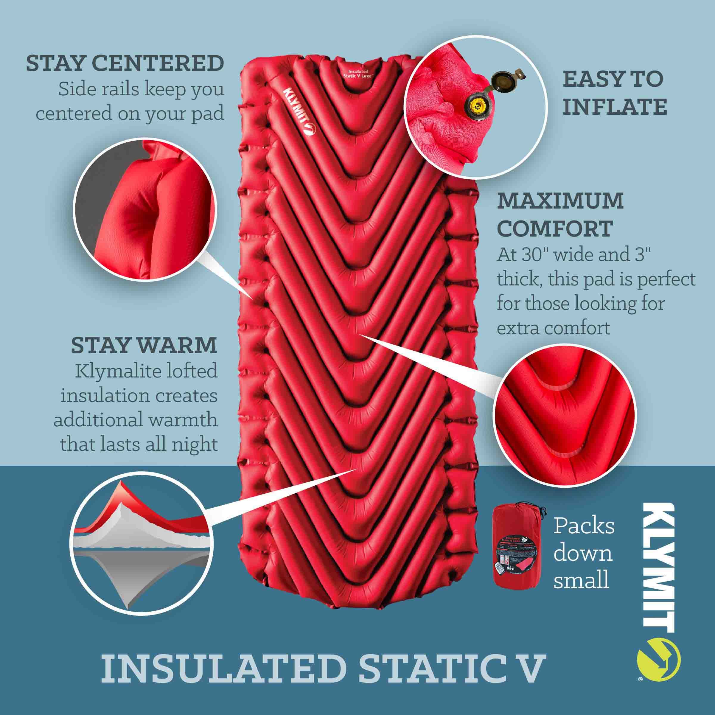 Klymit Static V Luxe Insulated Sleeping Pad Composite_or_Mixed
